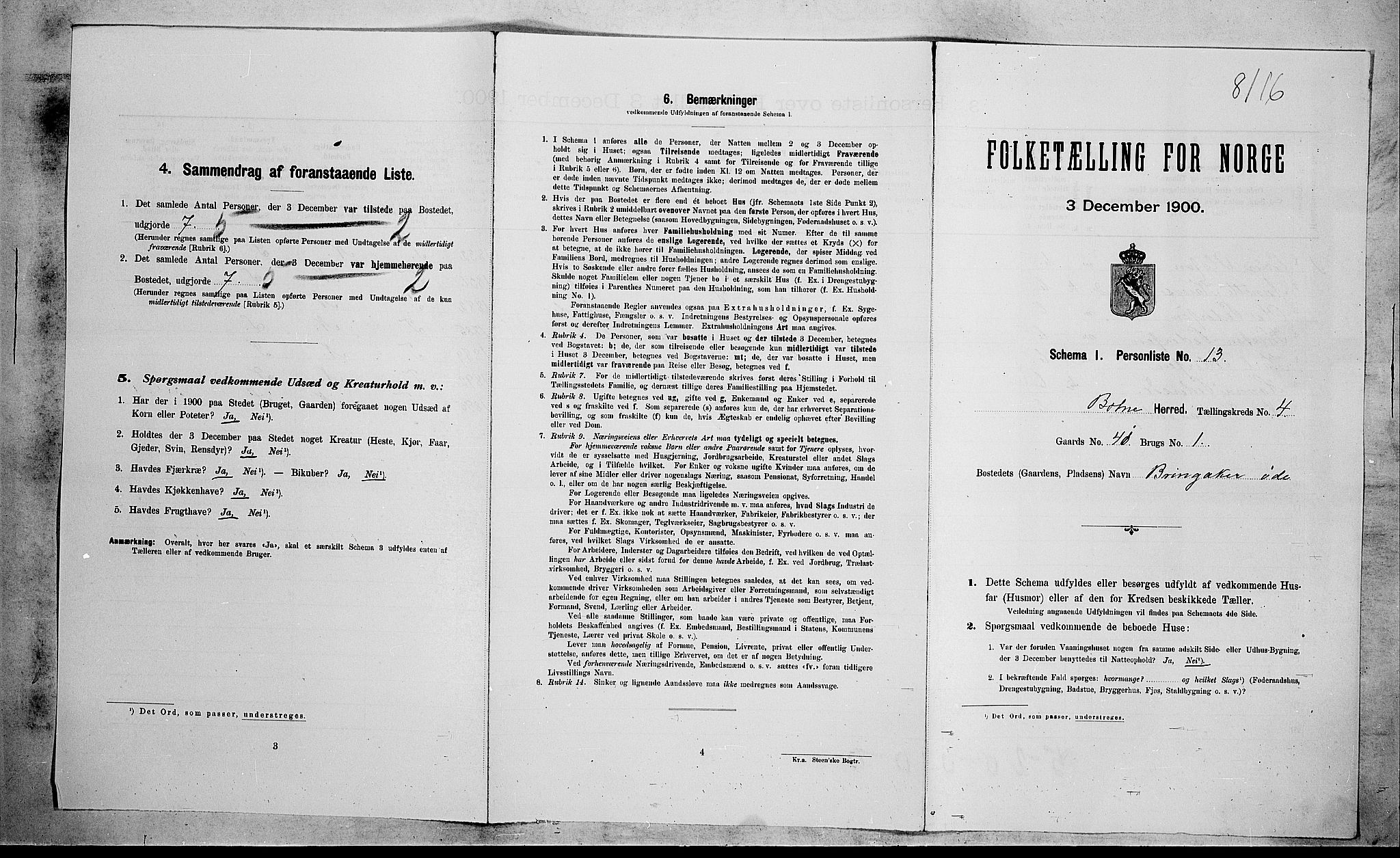RA, Folketelling 1900 for 0715 Botne herred, 1900, s. 563