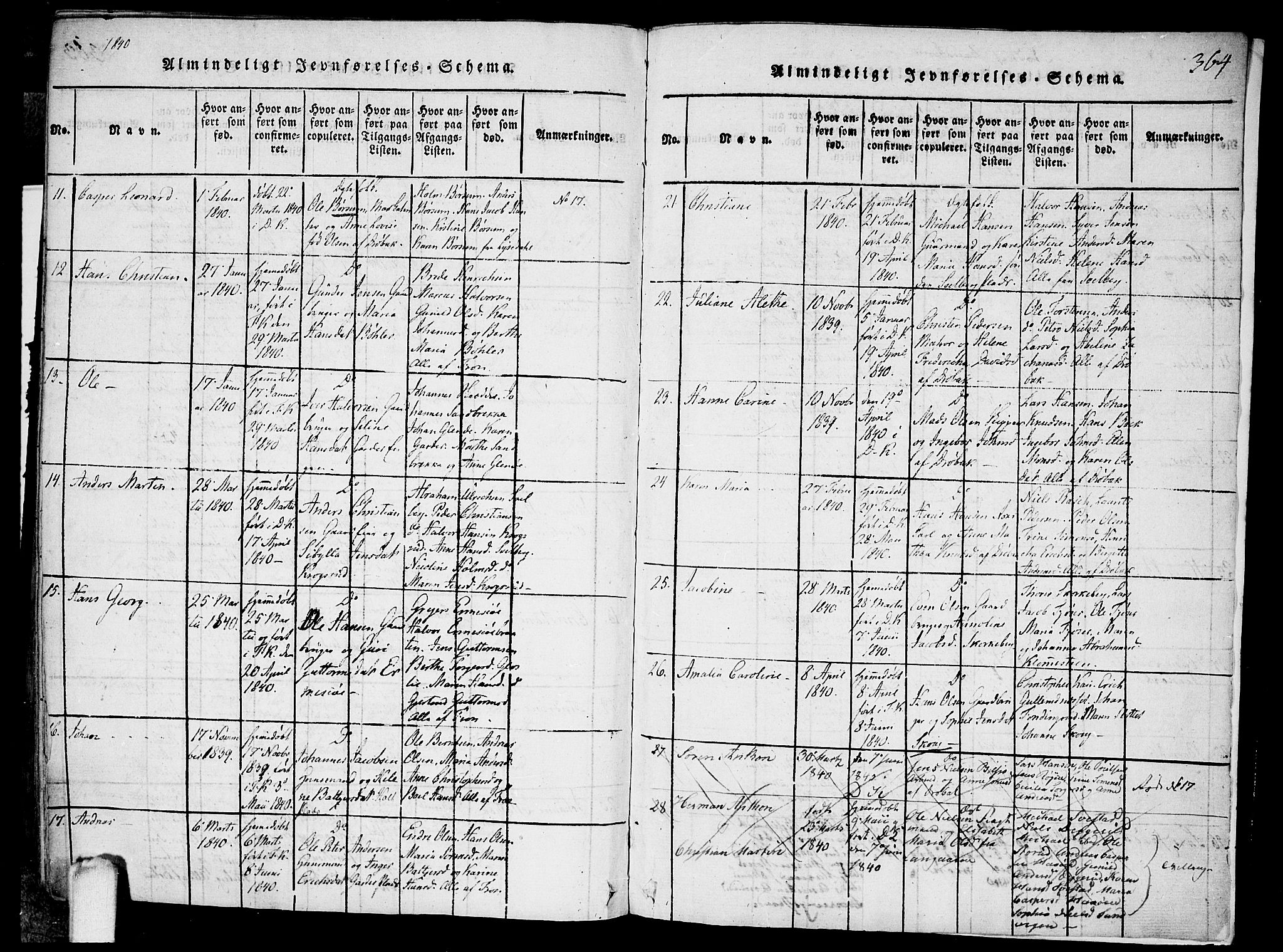Drøbak prestekontor Kirkebøker, SAO/A-10142a/F/Fa/L0001: Ministerialbok nr. I 1, 1816-1842, s. 364