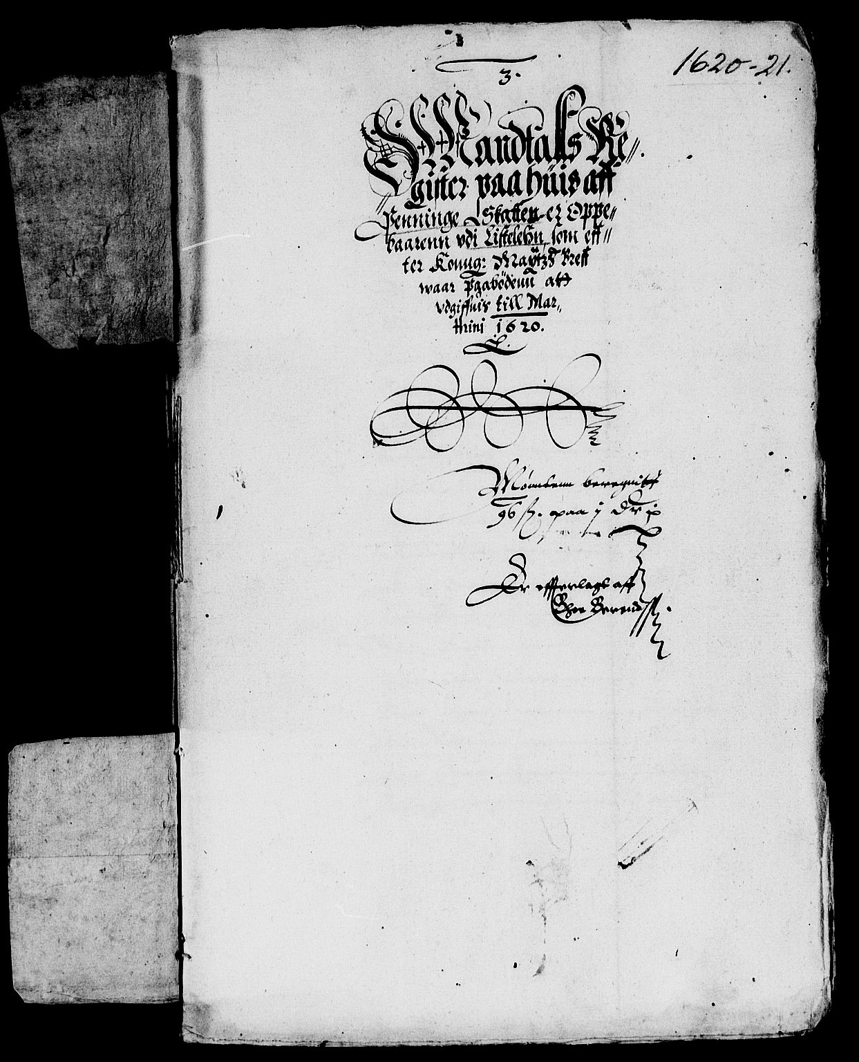 Rentekammeret inntil 1814, Reviderte regnskaper, Lensregnskaper, RA/EA-5023/R/Rb/Rbr/L0007: Lista len, 1620-1624