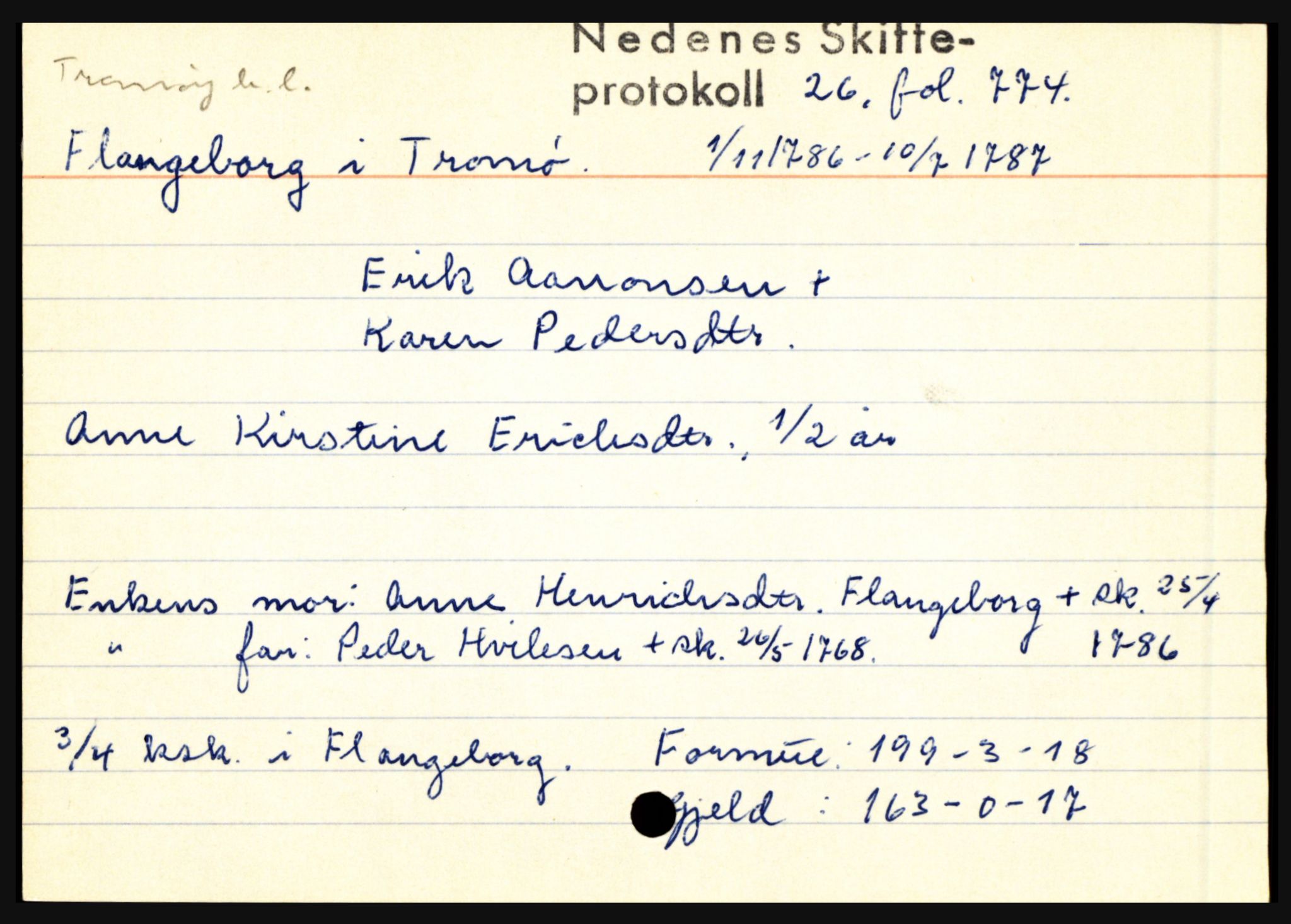 Nedenes sorenskriveri før 1824, AV/SAK-1221-0007/H, s. 6987
