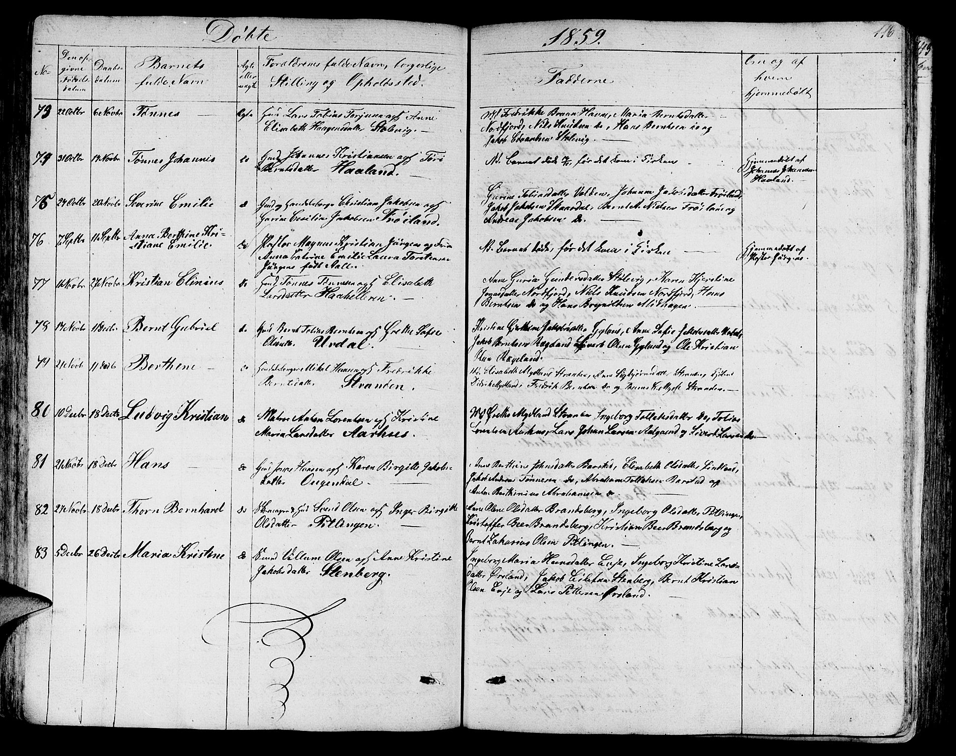 Sokndal sokneprestkontor, SAST/A-101808: Klokkerbok nr. B 2, 1849-1865, s. 116