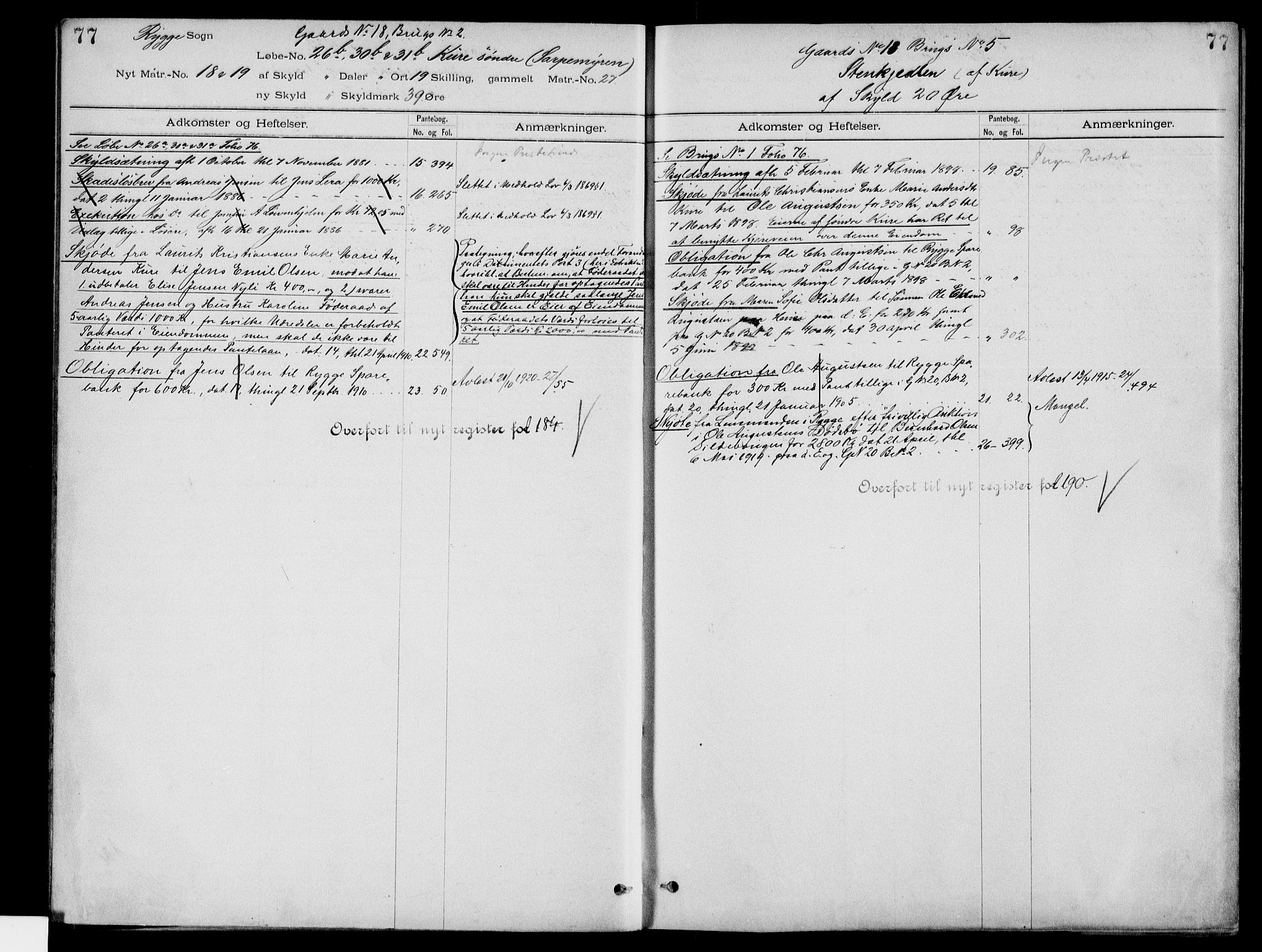 Moss sorenskriveri, SAO/A-10168: Panteregister nr. IV 3a, 1787-1926, s. 77