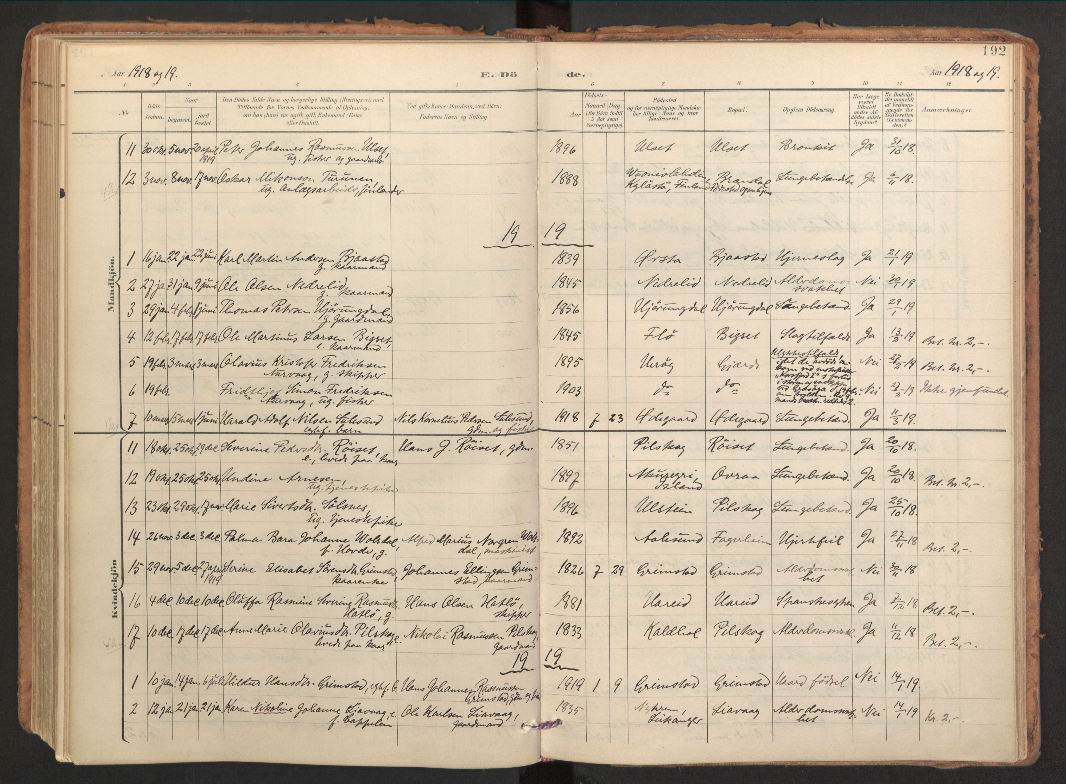 Ministerialprotokoller, klokkerbøker og fødselsregistre - Møre og Romsdal, AV/SAT-A-1454/510/L0123: Ministerialbok nr. 510A03, 1898-1922, s. 192