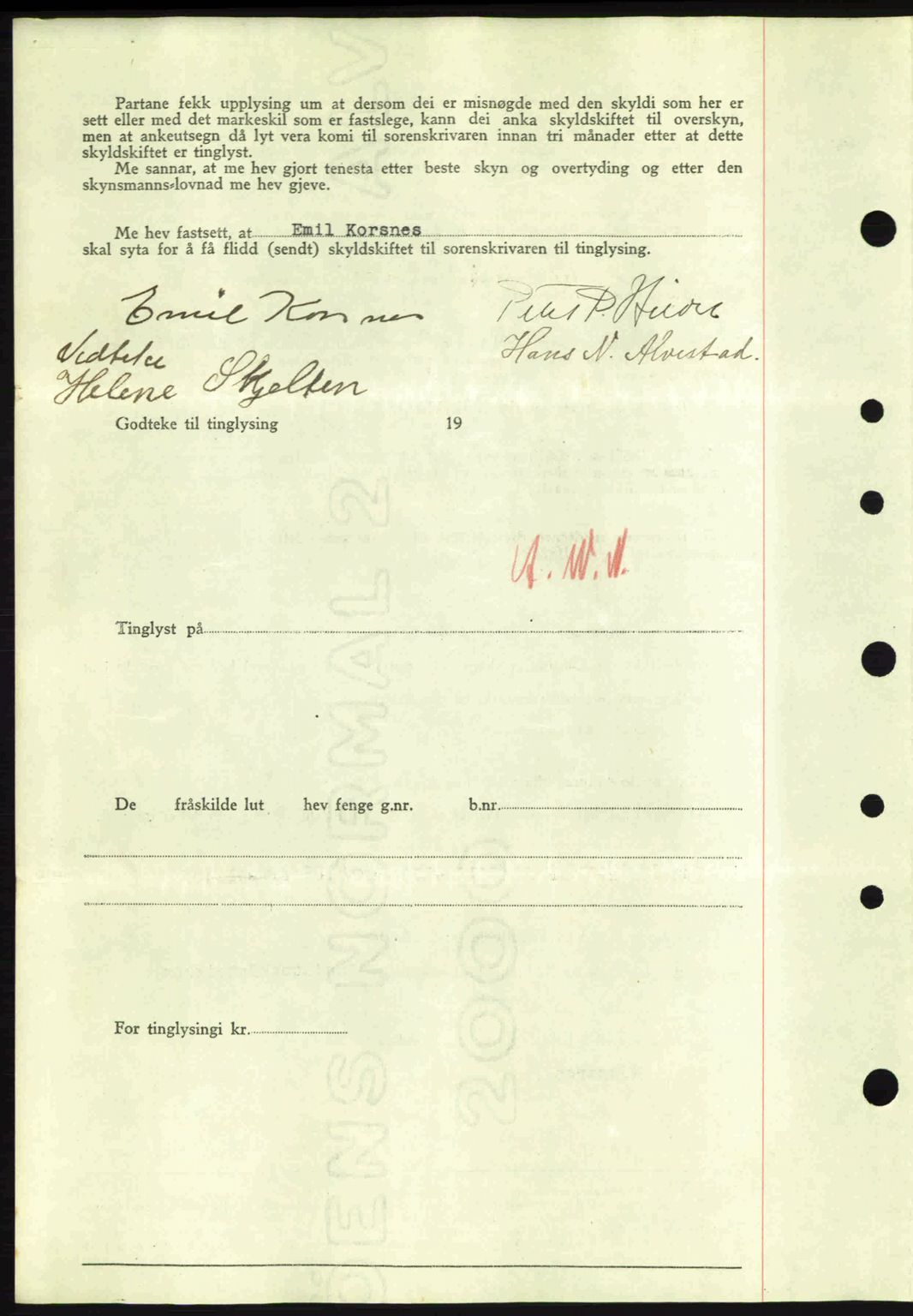 Nordre Sunnmøre sorenskriveri, AV/SAT-A-0006/1/2/2C/2Ca: Pantebok nr. A4, 1937-1938, Dagboknr: 781/1938