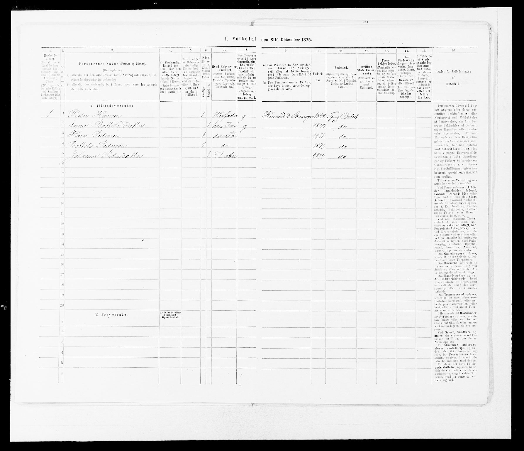 SAB, Folketelling 1875 for 1418P Balestrand prestegjeld, 1875, s. 228