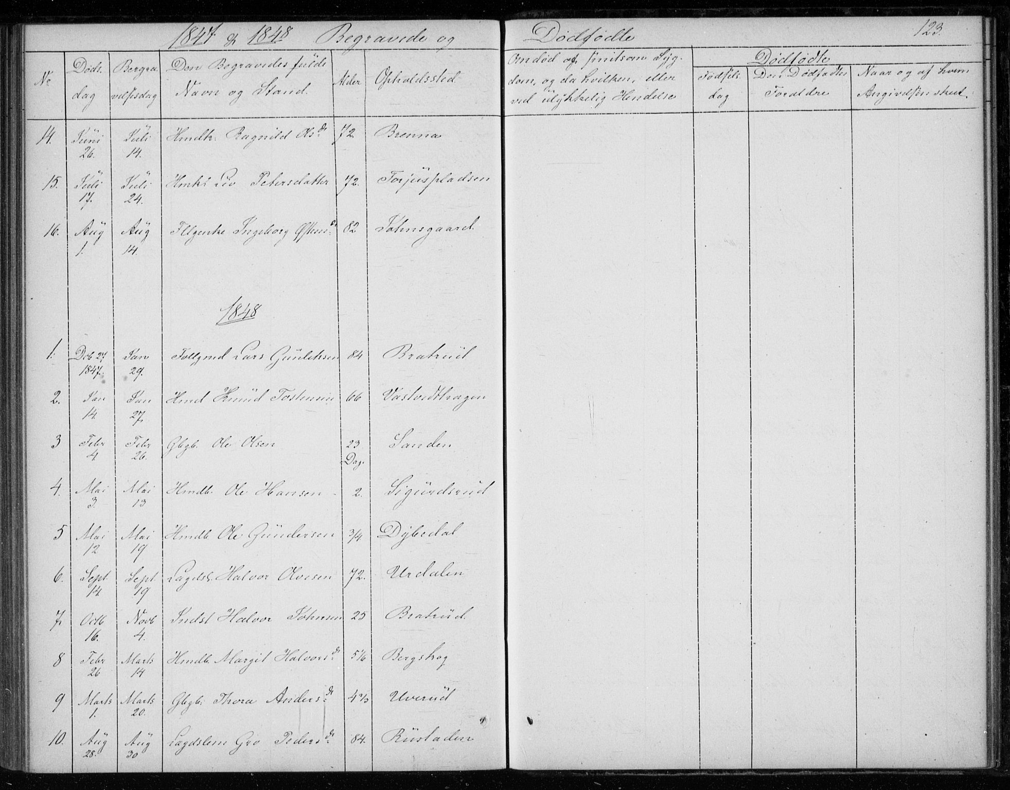 Gransherad kirkebøker, AV/SAKO-A-267/F/Fb/L0003: Ministerialbok nr. II 3, 1844-1859, s. 123