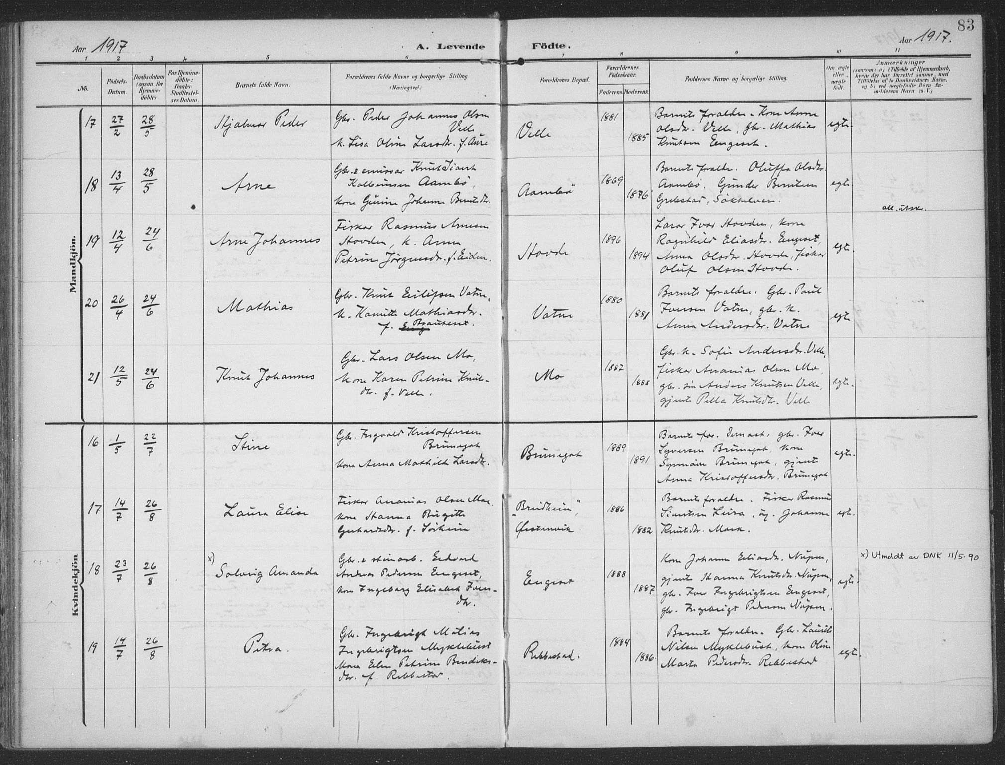 Ministerialprotokoller, klokkerbøker og fødselsregistre - Møre og Romsdal, AV/SAT-A-1454/513/L0178: Ministerialbok nr. 513A05, 1906-1919, s. 83