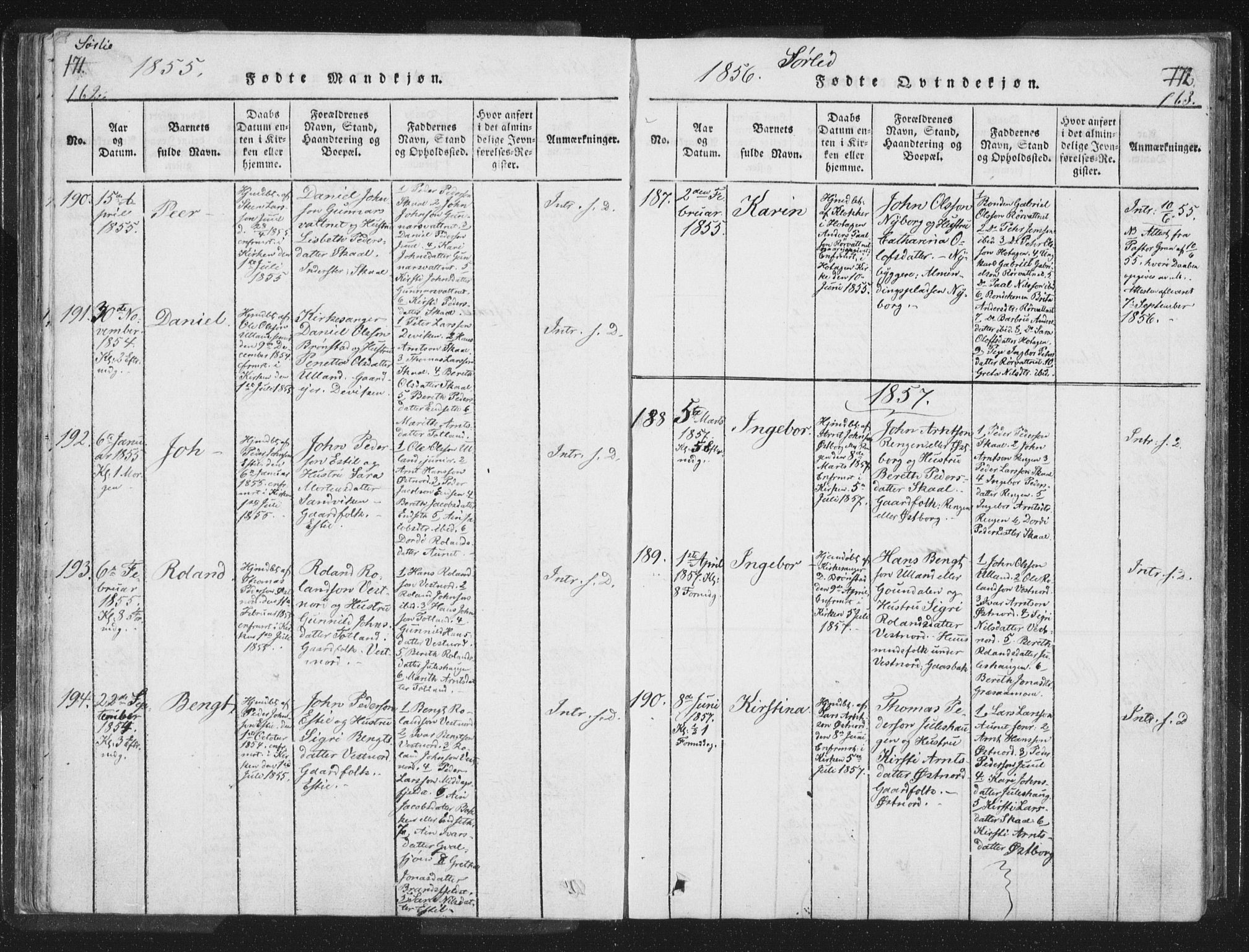Ministerialprotokoller, klokkerbøker og fødselsregistre - Nord-Trøndelag, SAT/A-1458/755/L0491: Ministerialbok nr. 755A01 /2, 1817-1864, s. 162-163