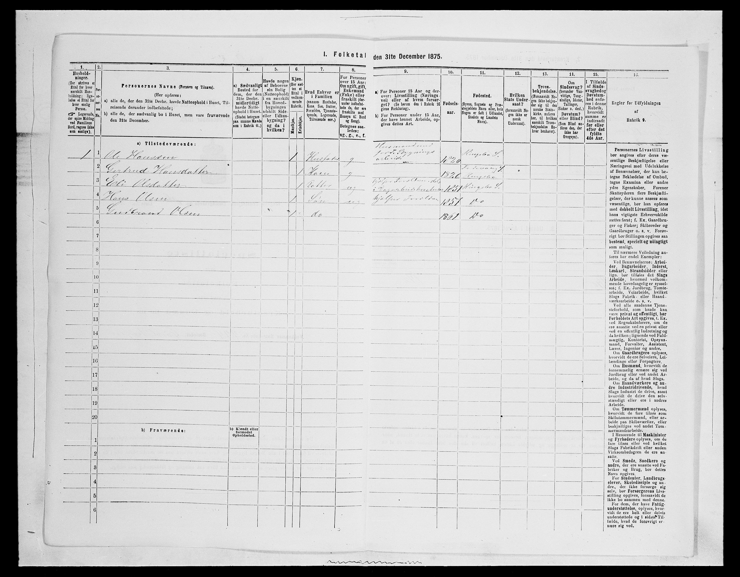 SAH, Folketelling 1875 for 0520P Ringebu prestegjeld, 1875, s. 1329