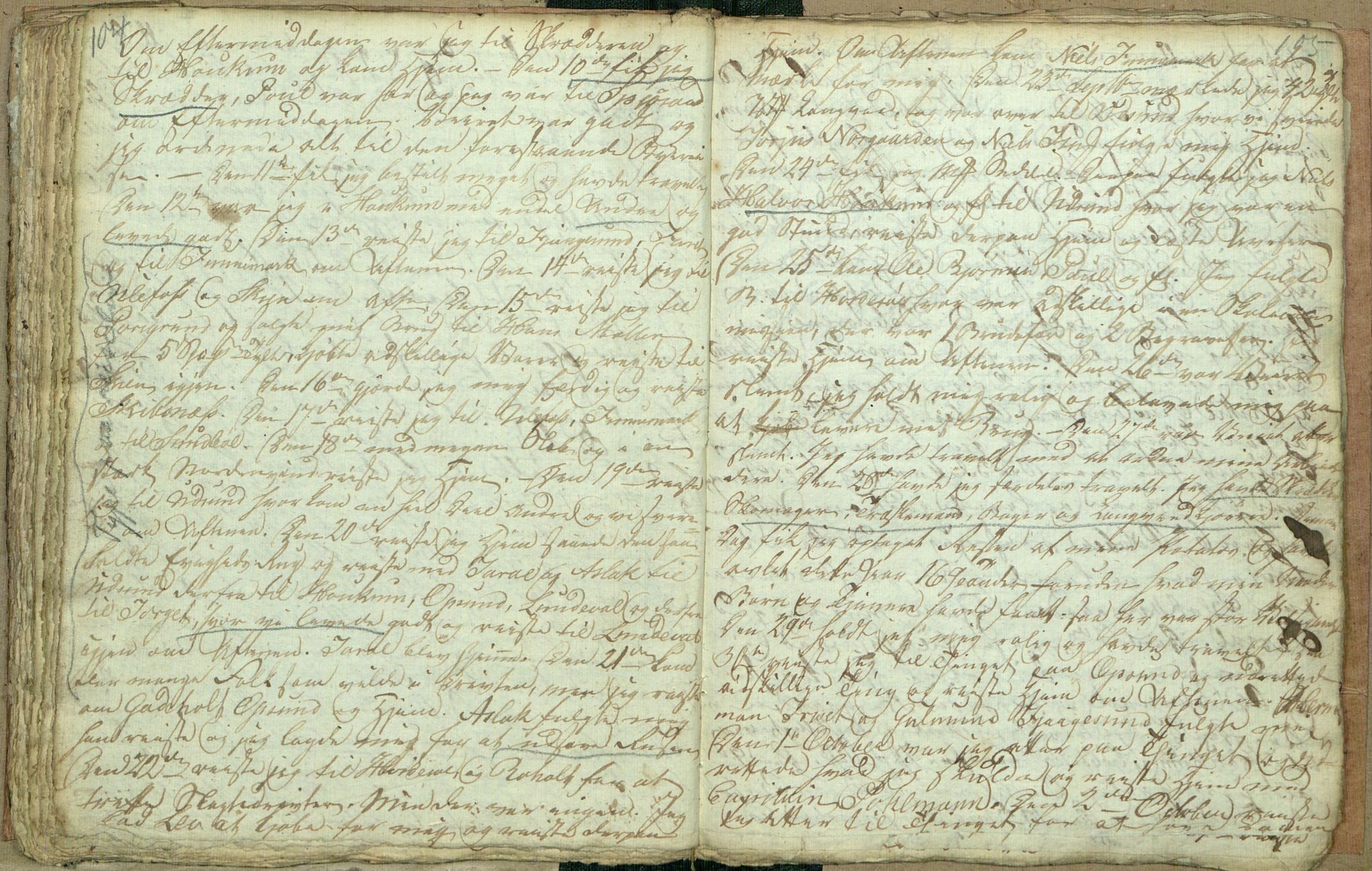 Rikard Berge, TEMU/TGM-A-1003/F/L0007/0016: 251-299 / 266 Dagbok for Ole Blom, 1803-1806, s. 104-105