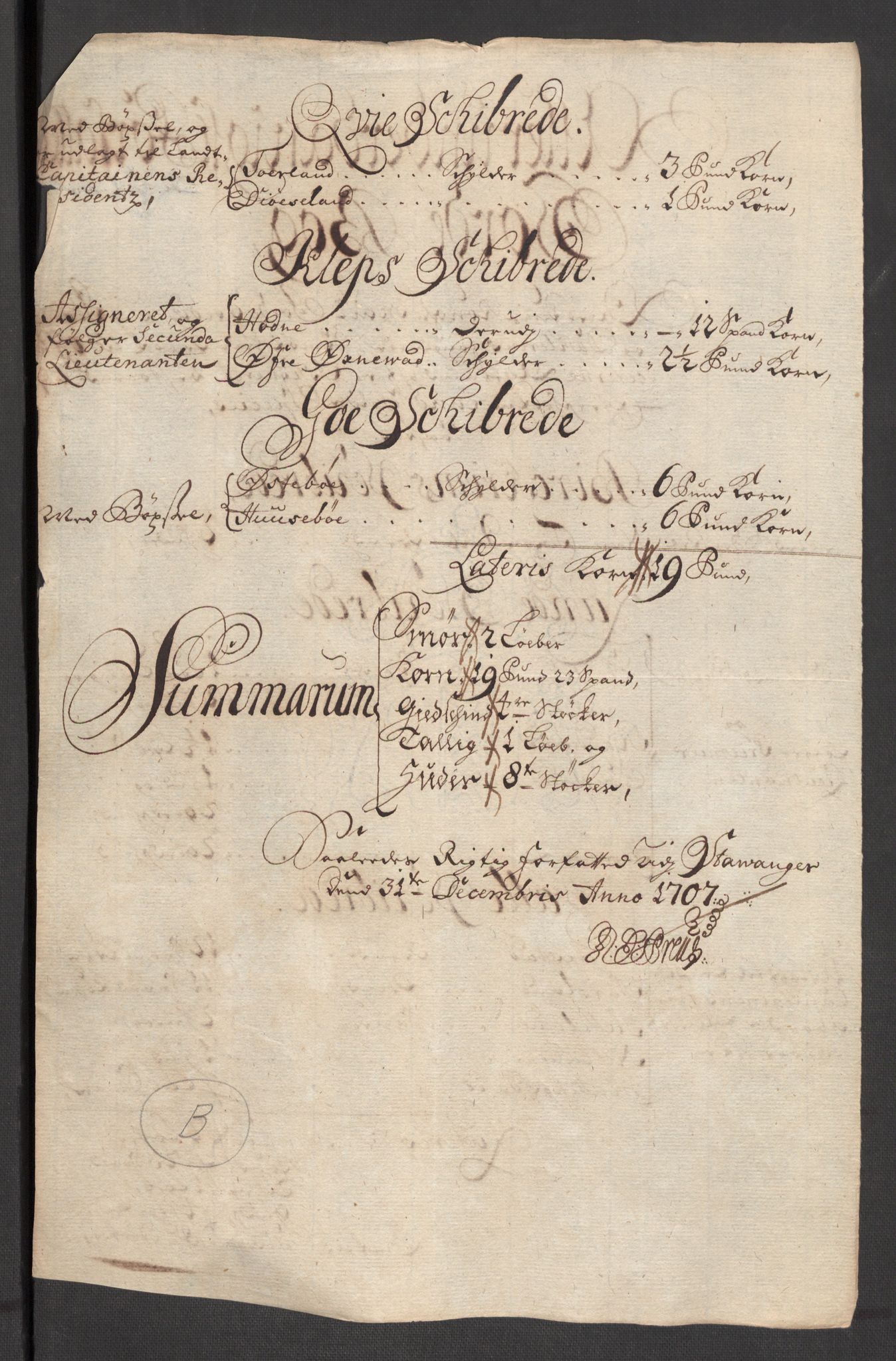 Rentekammeret inntil 1814, Reviderte regnskaper, Fogderegnskap, RA/EA-4092/R46/L2733: Fogderegnskap Jæren og Dalane, 1705-1708, s. 277