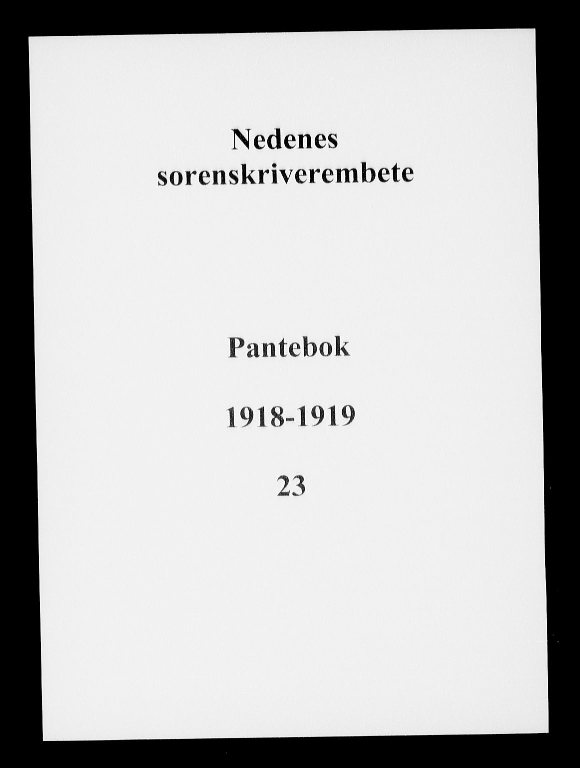 Nedenes sorenskriveri, AV/SAK-1221-0006/G/Gb/Gba/L0026: Pantebok nr. 23, 1918-1919