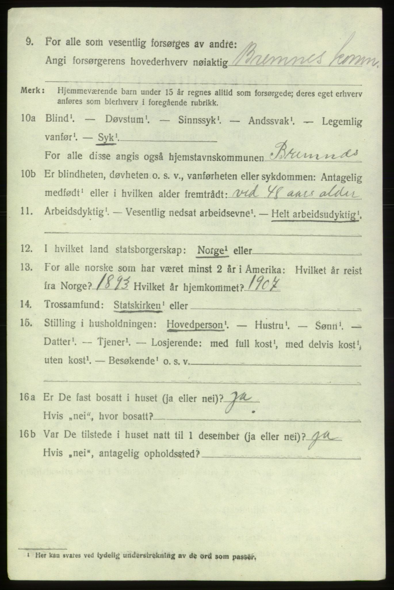 SAB, Folketelling 1920 for 1220 Bremnes herred, 1920, s. 1769