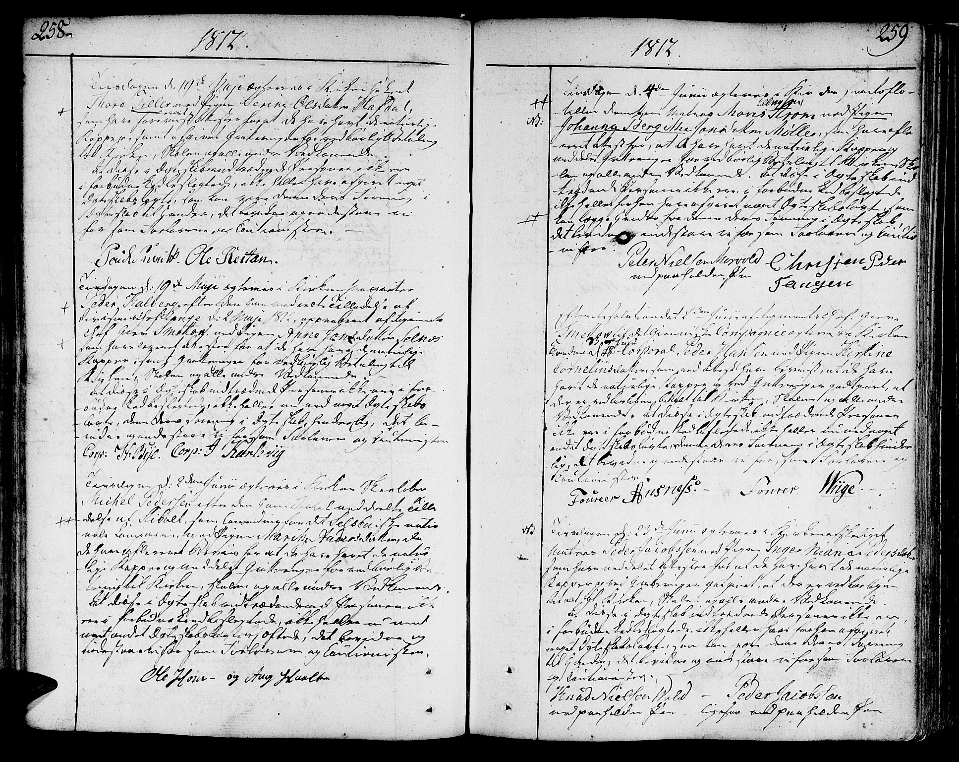 Ministerialprotokoller, klokkerbøker og fødselsregistre - Sør-Trøndelag, SAT/A-1456/602/L0105: Ministerialbok nr. 602A03, 1774-1814, s. 258-259