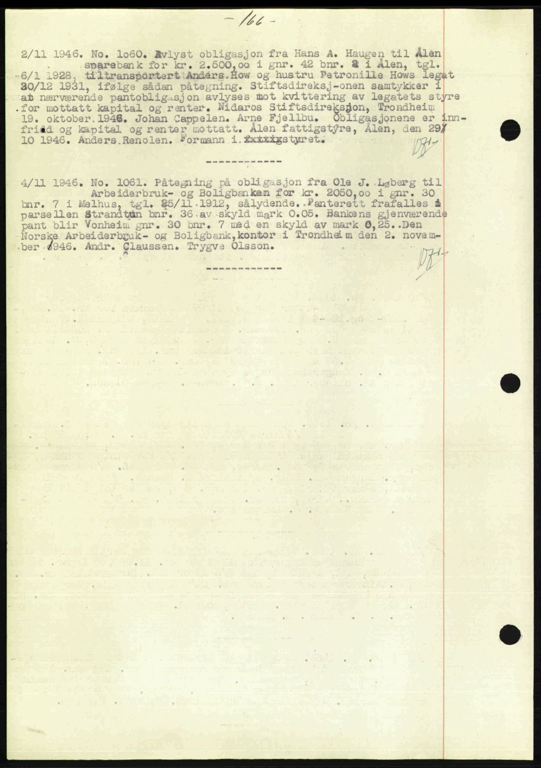 Gauldal sorenskriveri, SAT/A-0014/1/2/2C: Pantebok nr. A2, 1946-1946, Dagboknr: 1060/1946