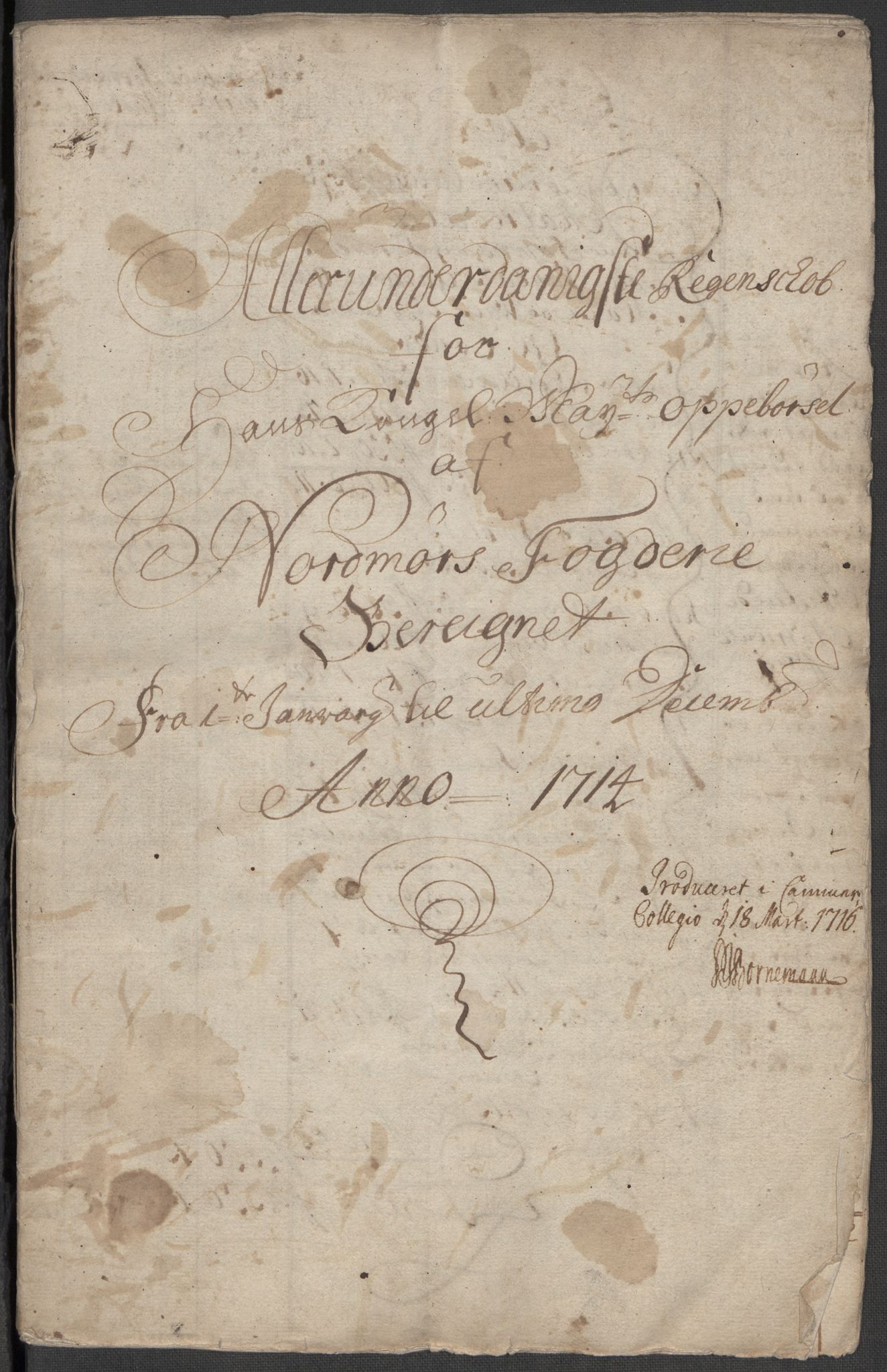 Rentekammeret inntil 1814, Reviderte regnskaper, Fogderegnskap, RA/EA-4092/R56/L3748: Fogderegnskap Nordmøre, 1714-1715, s. 4