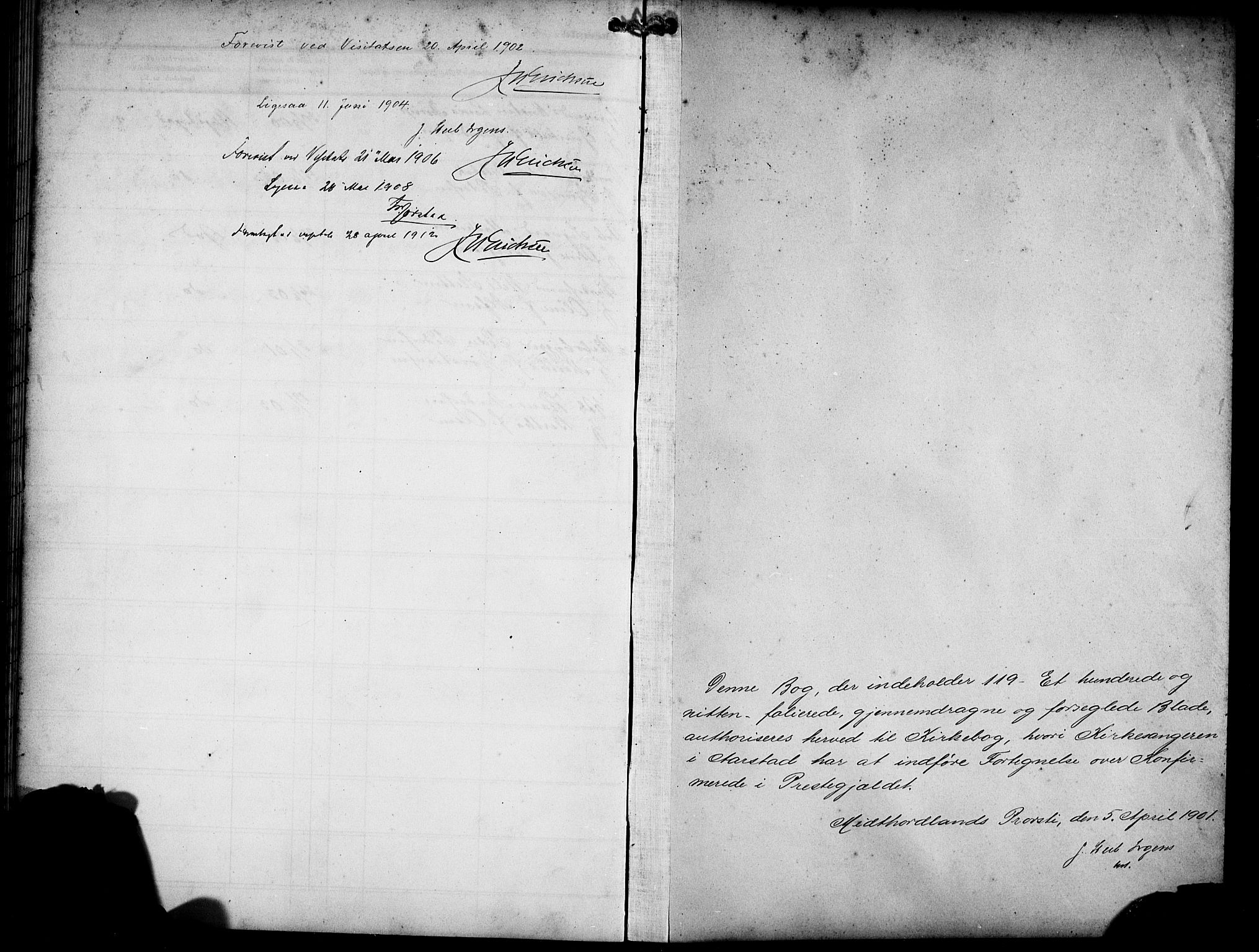 Årstad Sokneprestembete, AV/SAB-A-79301/H/Hab/L0012: Klokkerbok nr. B 2, 1901-1914