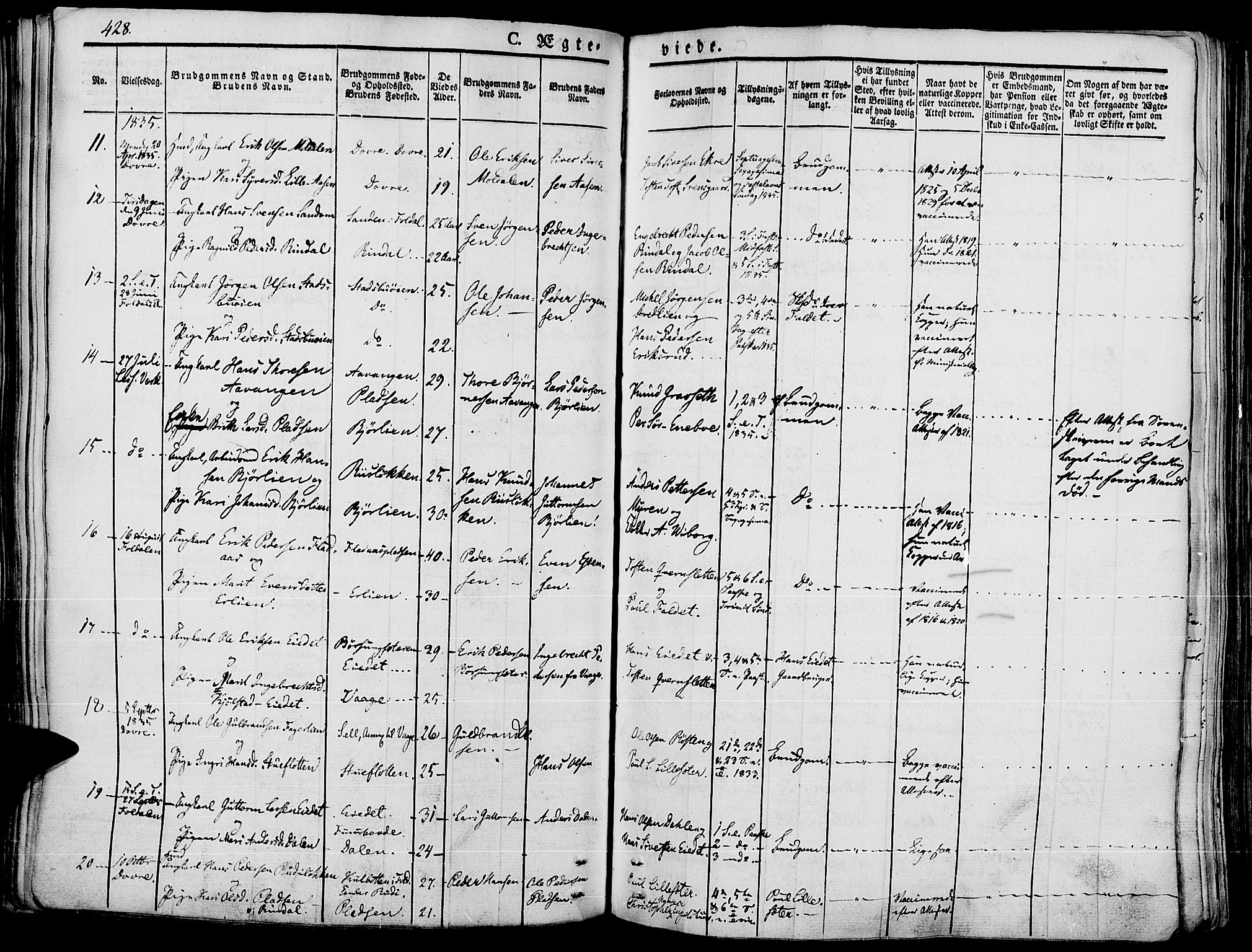 Lesja prestekontor, AV/SAH-PREST-068/H/Ha/Haa/L0005: Ministerialbok nr. 5, 1830-1842, s. 428