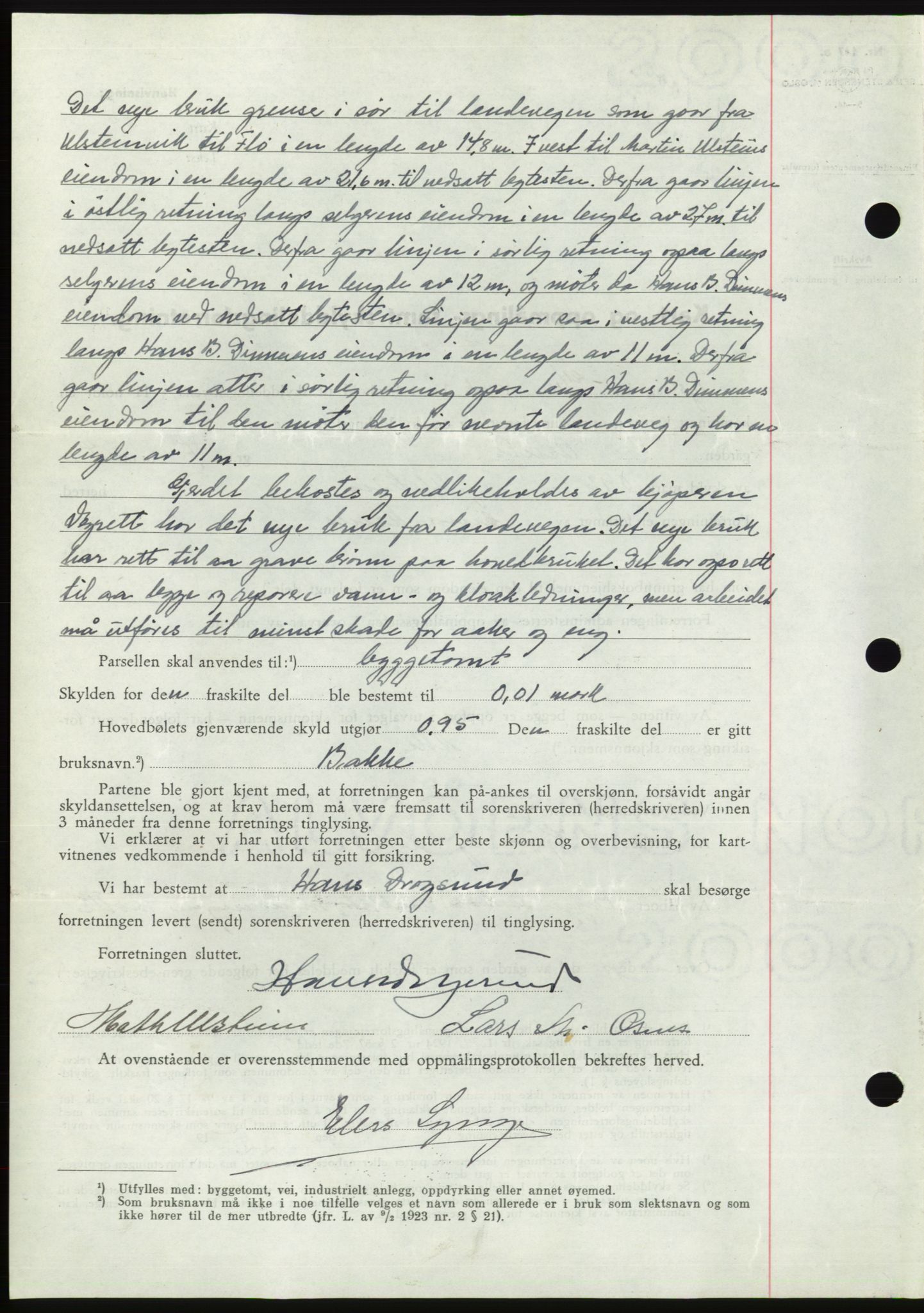 Søre Sunnmøre sorenskriveri, AV/SAT-A-4122/1/2/2C/L0076: Pantebok nr. 2A, 1943-1944, Dagboknr: 1000/1944