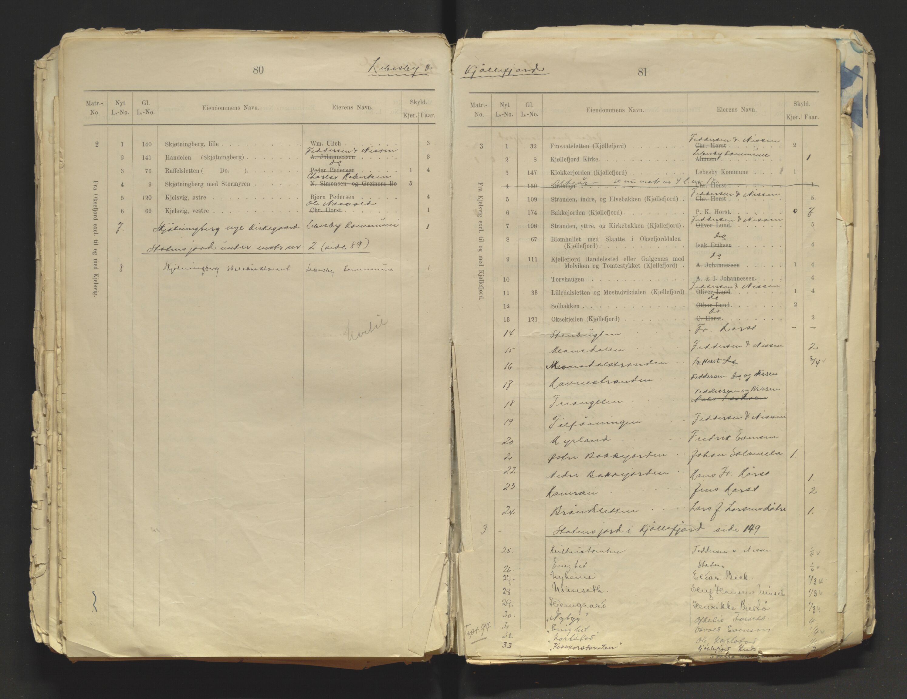 Tana fogderi/sorenskriveri, AV/SATØ-S-0058/I/Ip/L0254/0001: -- / Annet om tinglysing. Matrikkel, Tana sorenskriveri., 1884, s. 80-81