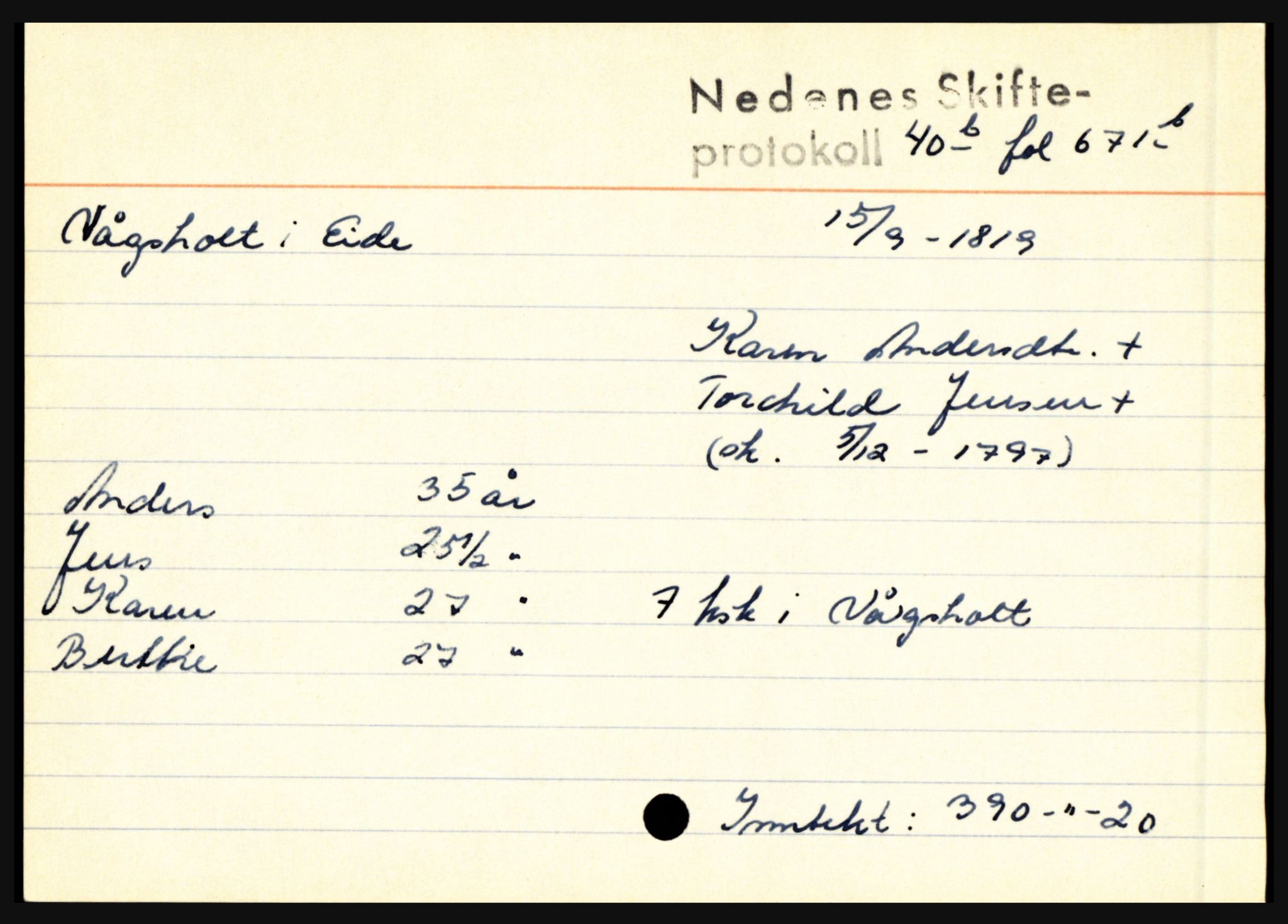 Nedenes sorenskriveri før 1824, AV/SAK-1221-0007/H, s. 33569