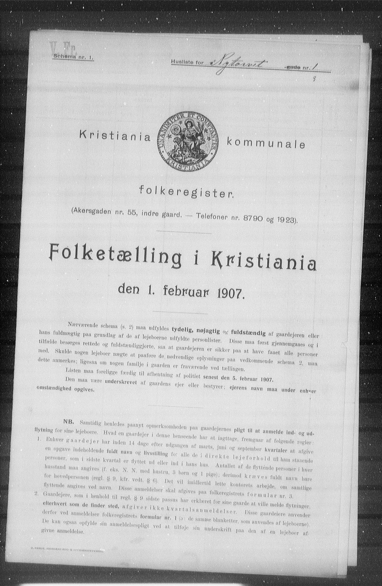 OBA, Kommunal folketelling 1.2.1907 for Kristiania kjøpstad, 1907, s. 37966
