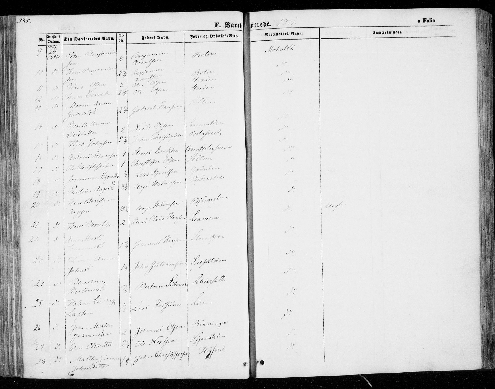 Ministerialprotokoller, klokkerbøker og fødselsregistre - Nord-Trøndelag, SAT/A-1458/701/L0007: Ministerialbok nr. 701A07 /1, 1842-1854, s. 385