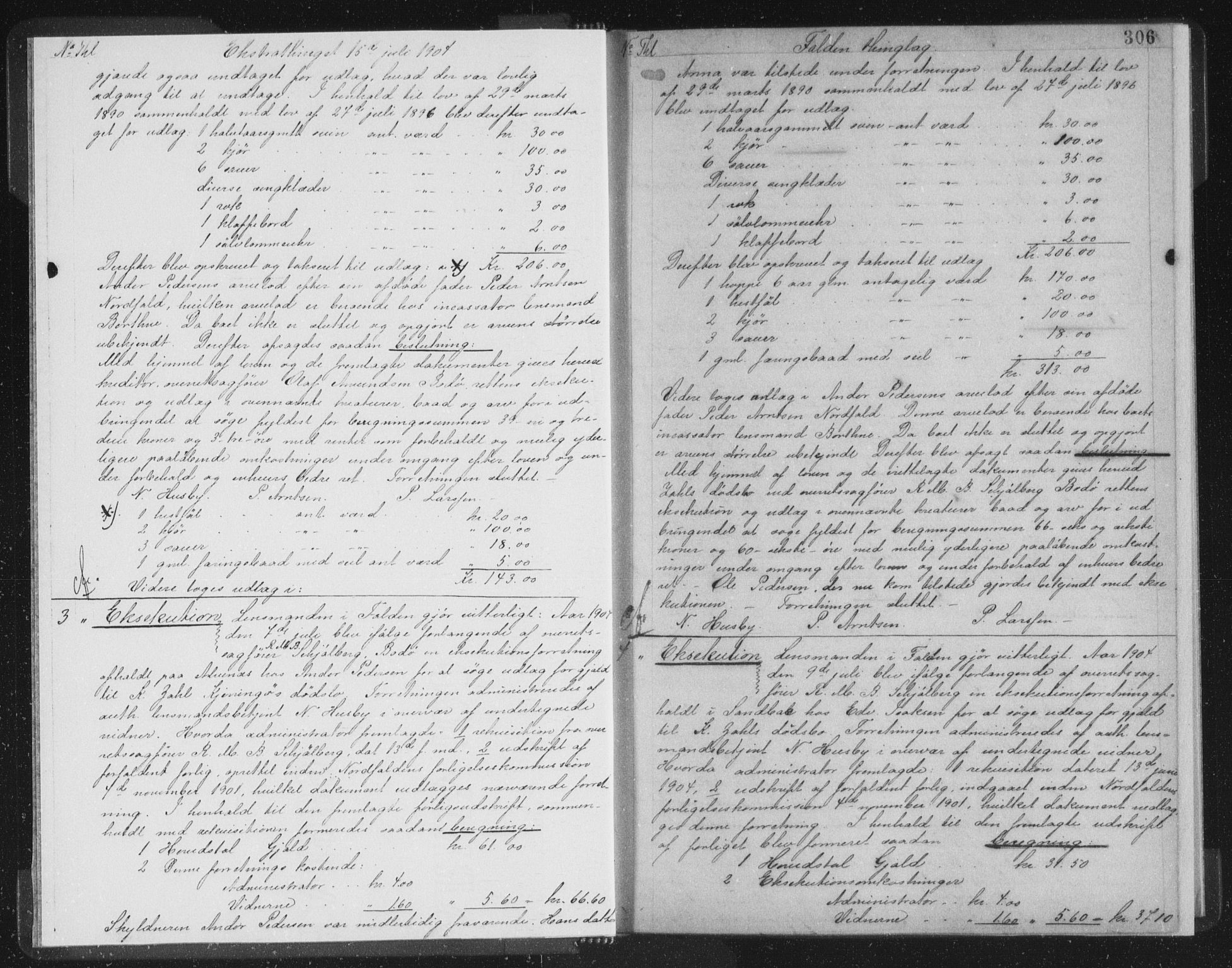 Salten sorenskriveri, SAT/A-4578/1/2/2C/L0035: Pantebok nr. AbII, 1904-1905, s. 306