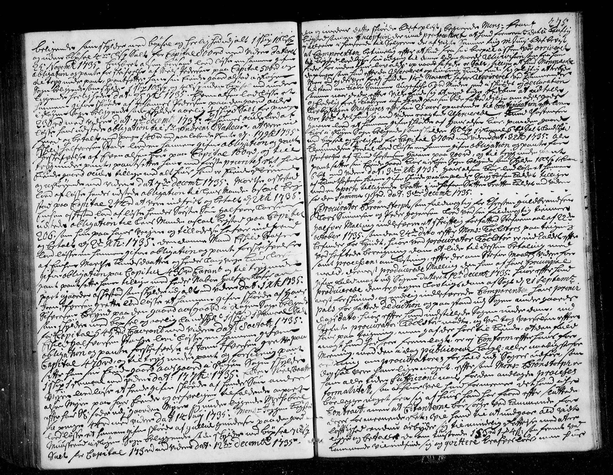 Lier, Røyken og Hurum sorenskriveri, SAKO/A-89/F/Fa/L0047: Tingbok, 1733-1736, s. 275