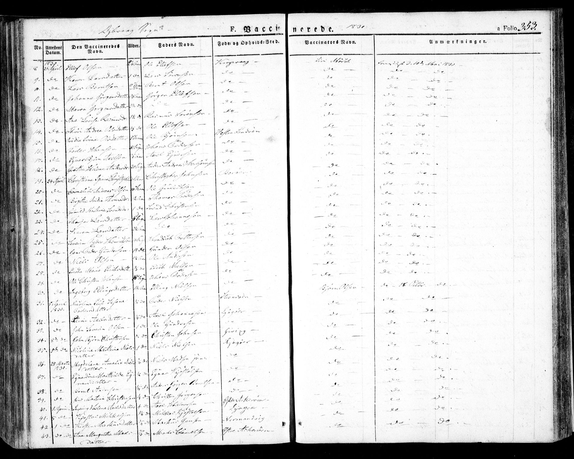 Dypvåg sokneprestkontor, AV/SAK-1111-0007/F/Fa/Faa/L0004: Ministerialbok nr. A 4, 1824-1840, s. 353