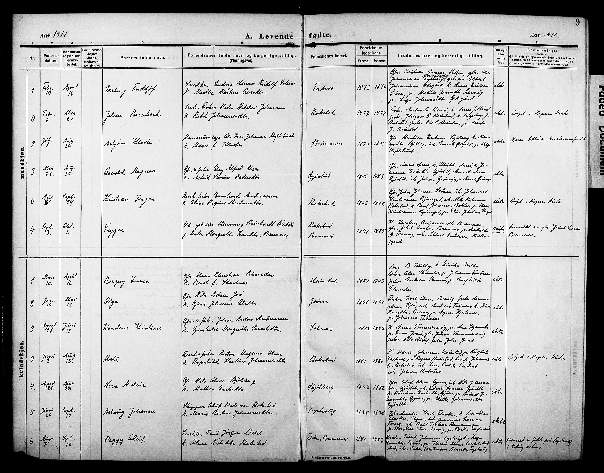 Ministerialprotokoller, klokkerbøker og fødselsregistre - Møre og Romsdal, AV/SAT-A-1454/581/L0943: Klokkerbok nr. 581C01, 1909-1931, s. 9