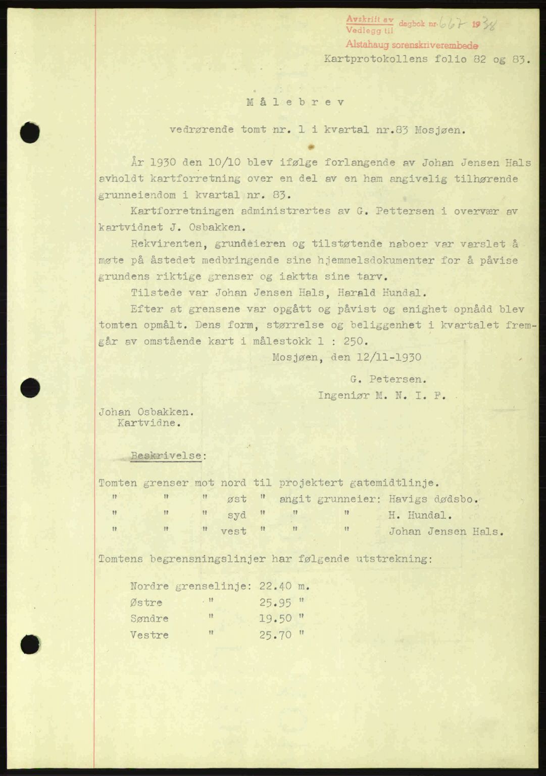 Alstahaug sorenskriveri, SAT/A-1009: Pantebok nr. A3, 1937-1938, Dagboknr: 667/1938