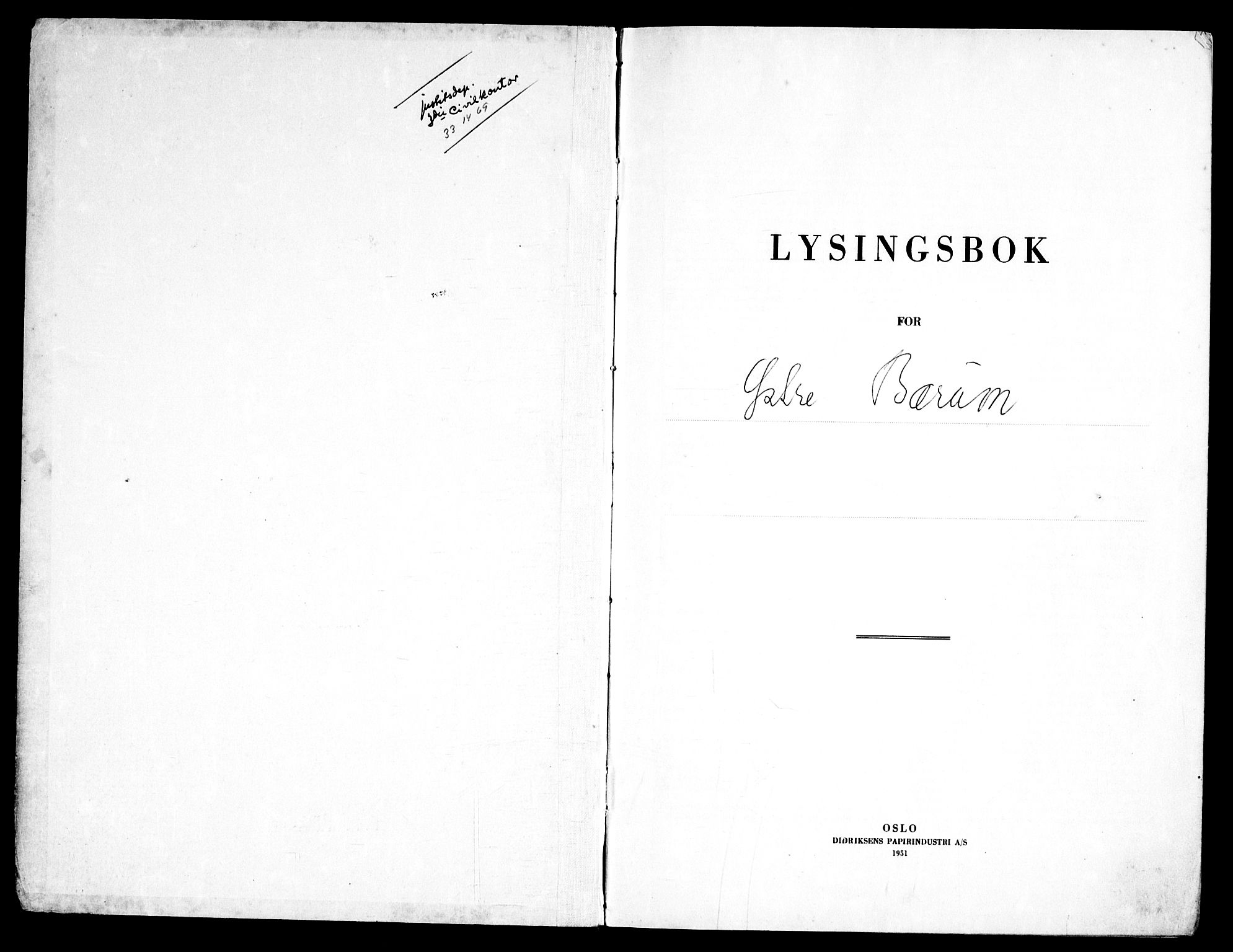 Østre Bærum prestekontor Kirkebøker, SAO/A-10887/H/Ha/L0005: Lysningsprotokoll nr. 5, 1952-1959