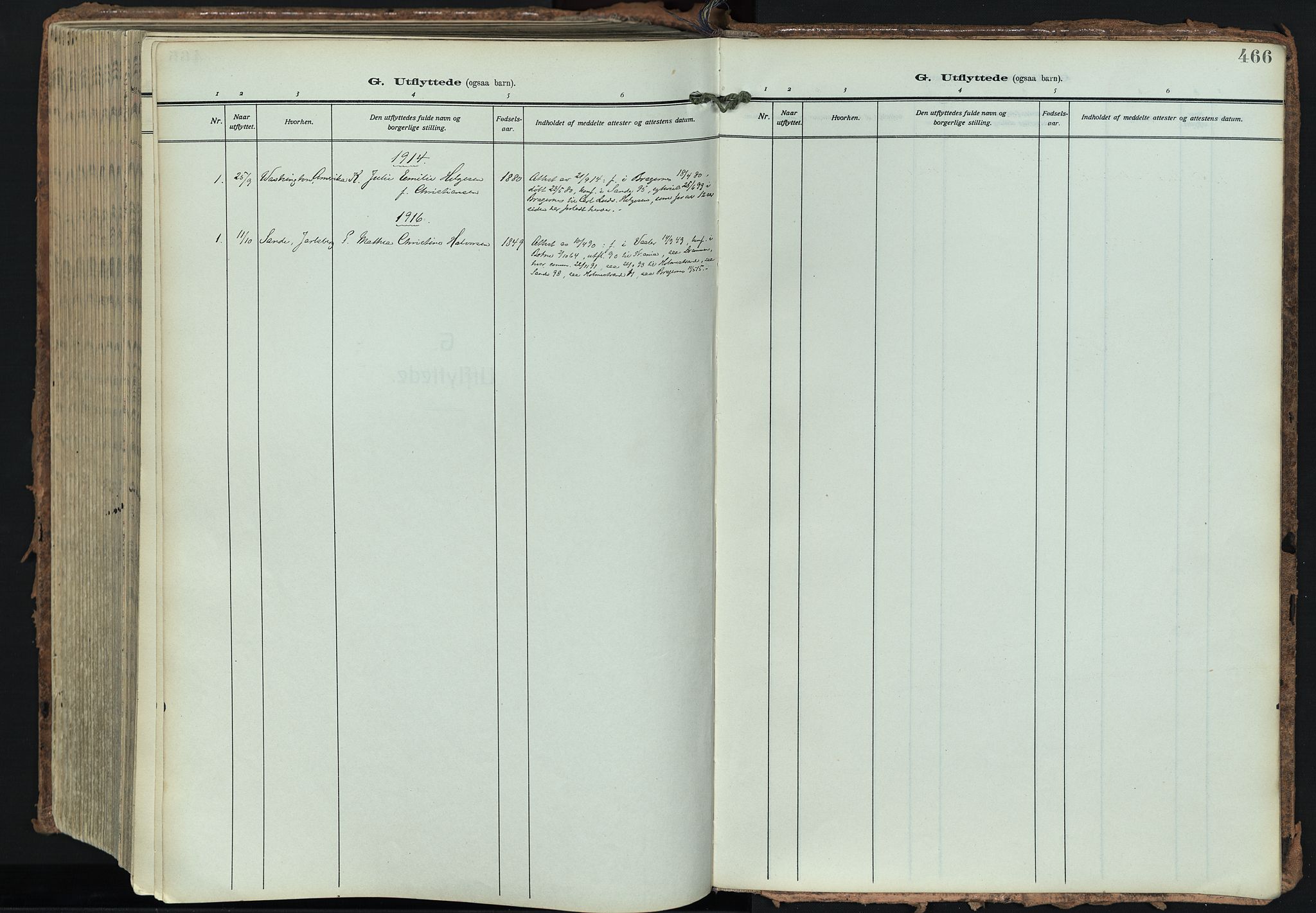 Bragernes kirkebøker, AV/SAKO-A-6/F/Fb/L0010: Ministerialbok nr. II 10, 1911-1922, s. 466