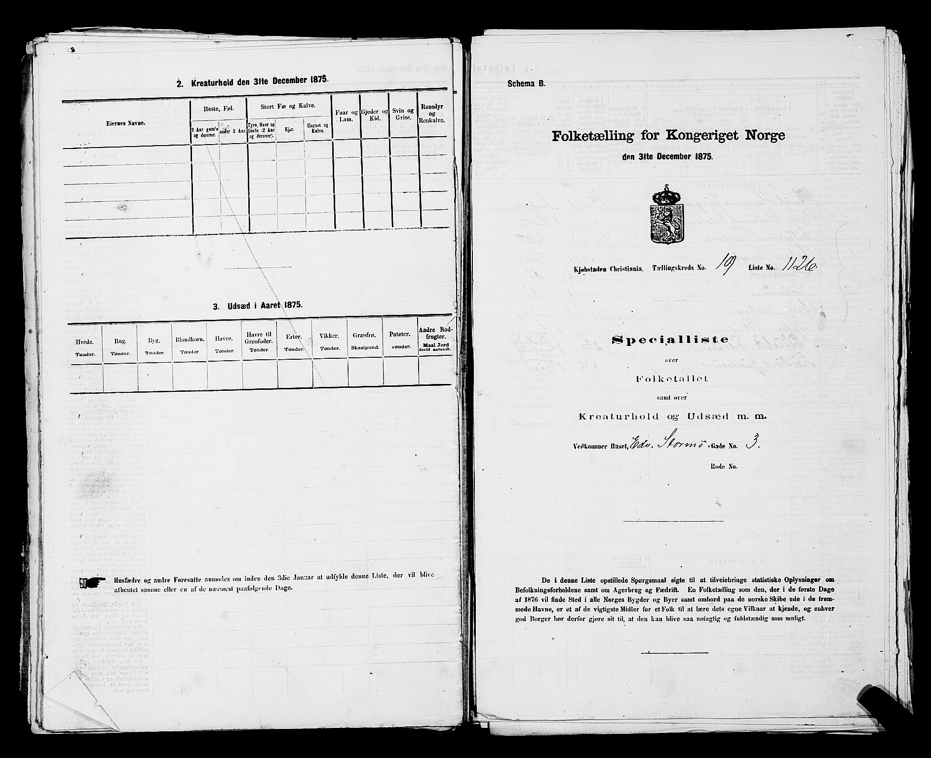 RA, Folketelling 1875 for 0301 Kristiania kjøpstad, 1875, s. 3536