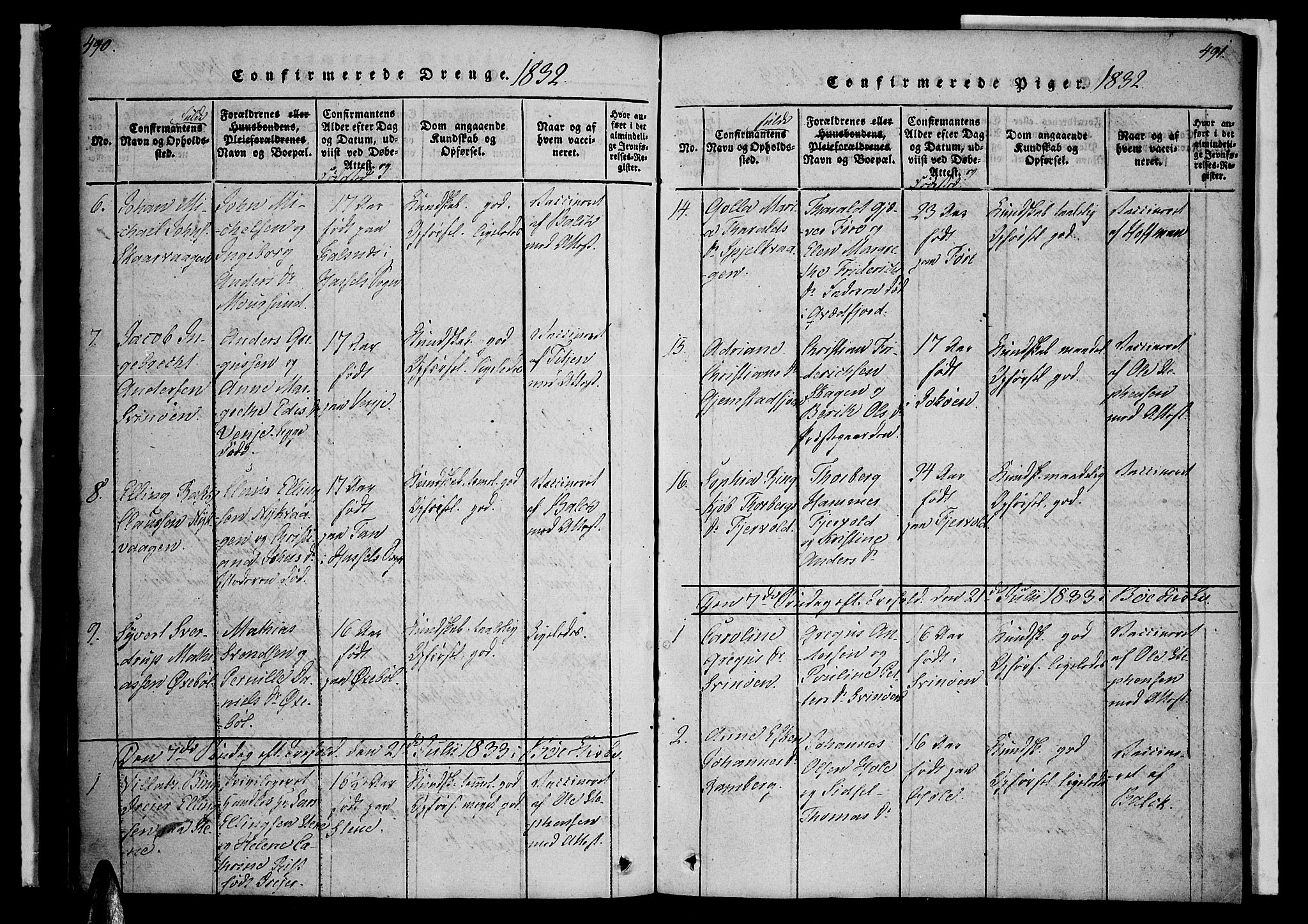 Ministerialprotokoller, klokkerbøker og fødselsregistre - Nordland, AV/SAT-A-1459/891/L1298: Ministerialbok nr. 891A03, 1820-1840, s. 490-491