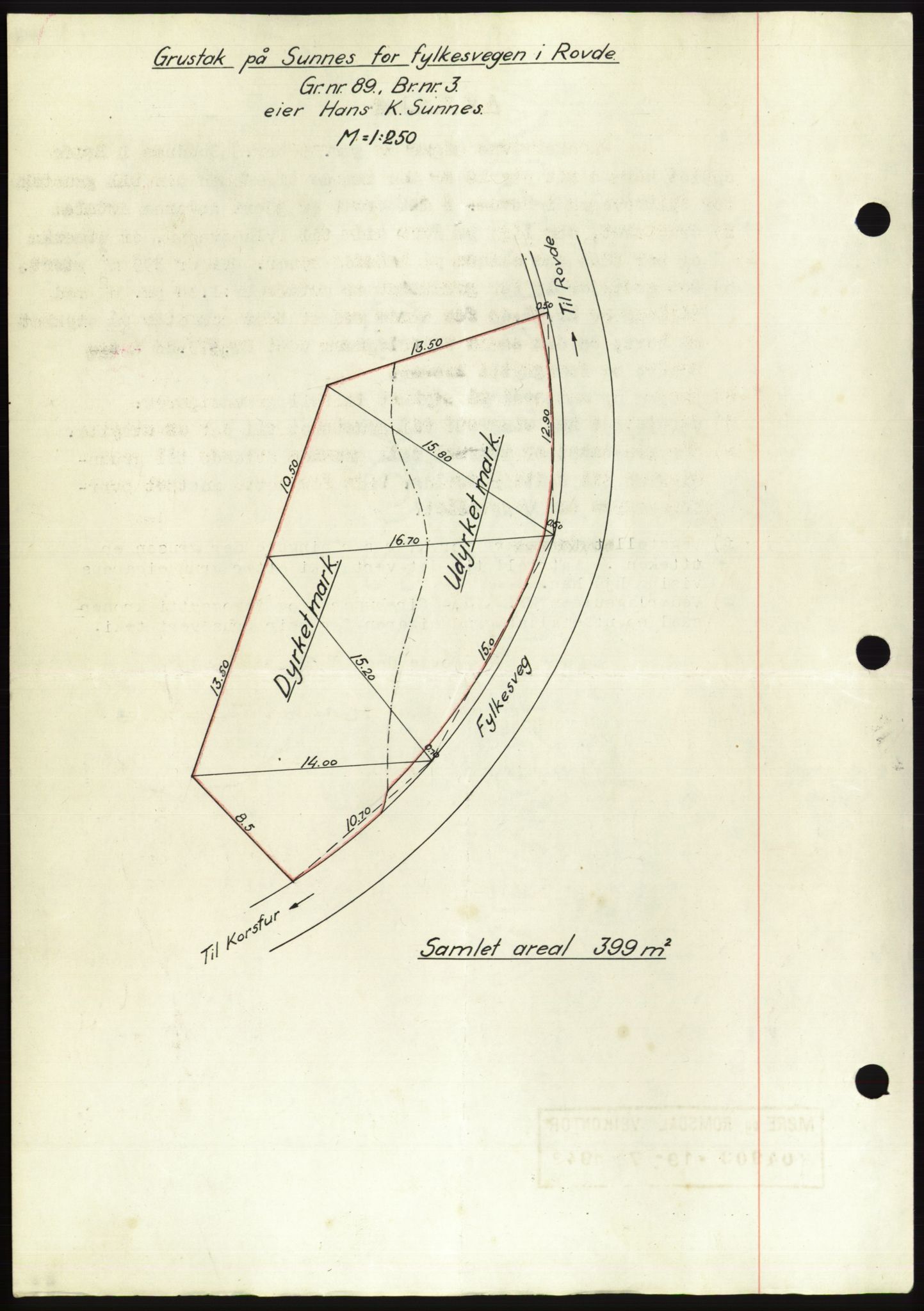 Søre Sunnmøre sorenskriveri, AV/SAT-A-4122/1/2/2C/L0114: Pantebok nr. 1-2B, 1943-1947, Dagboknr: 599/1943