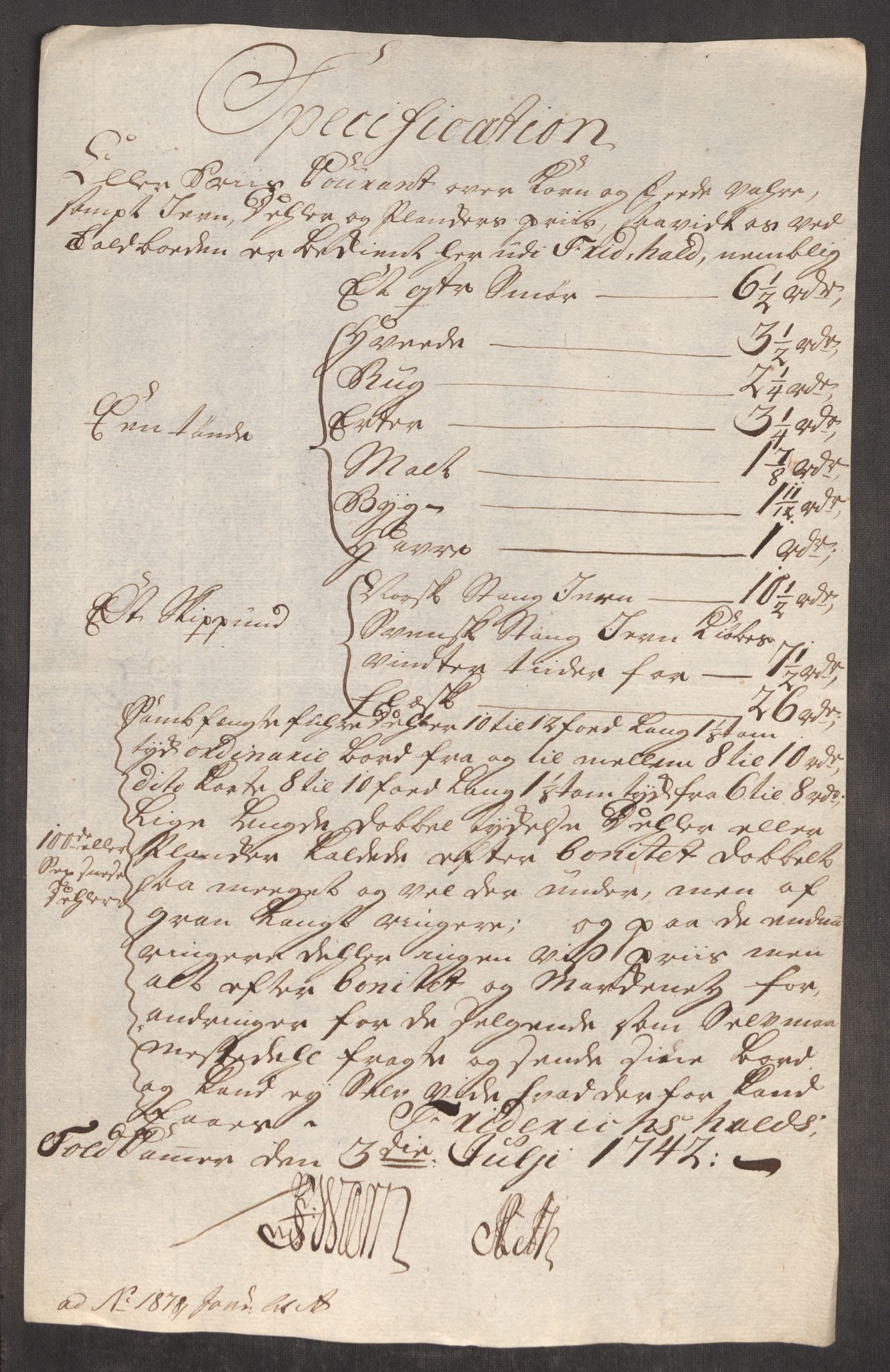 Rentekammeret inntil 1814, Realistisk ordnet avdeling, RA/EA-4070/Oe/L0002: [Ø1]: Priskuranter, 1740-1744, s. 399
