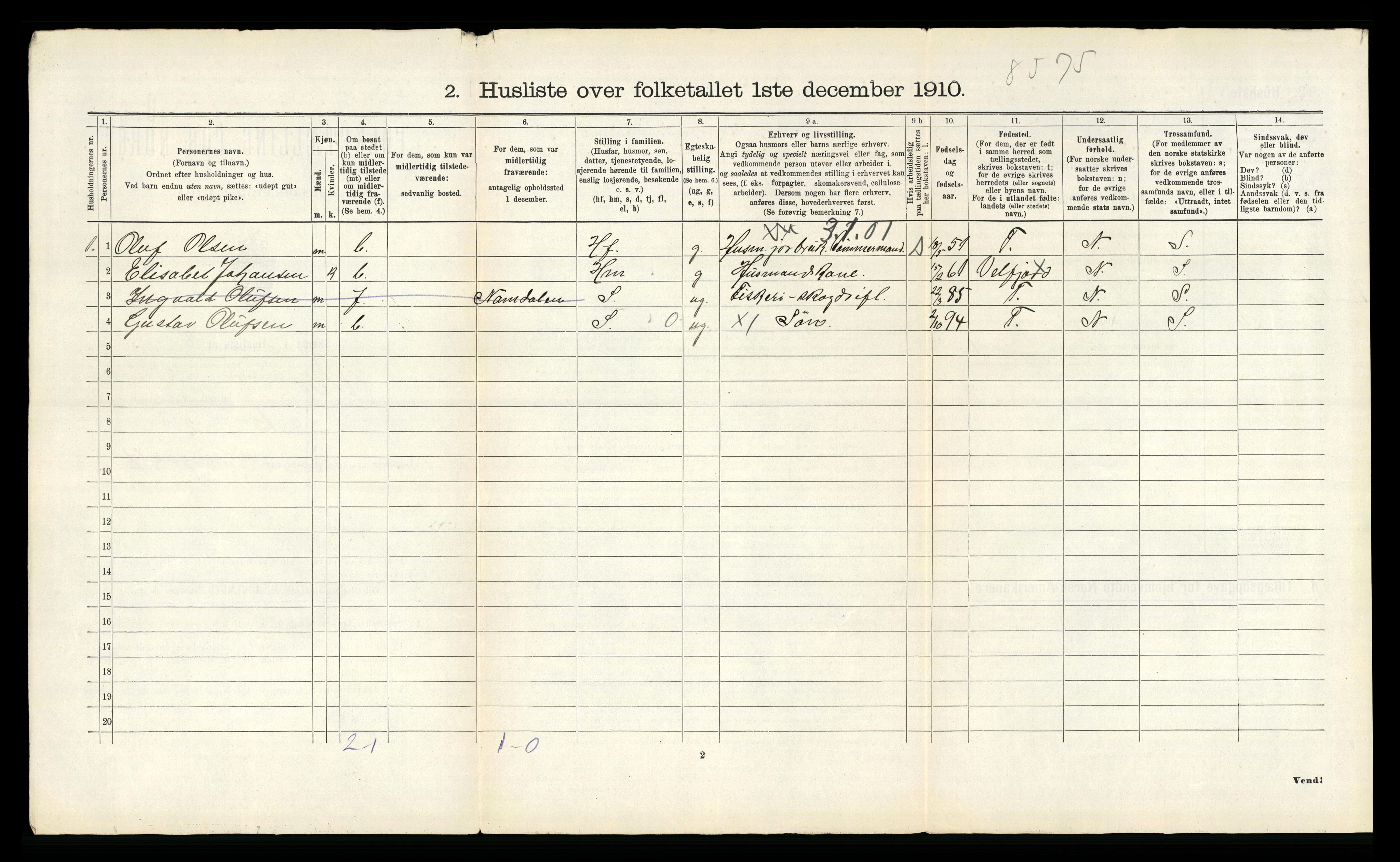 RA, Folketelling 1910 for 1812 Vik herred, 1910, s. 895