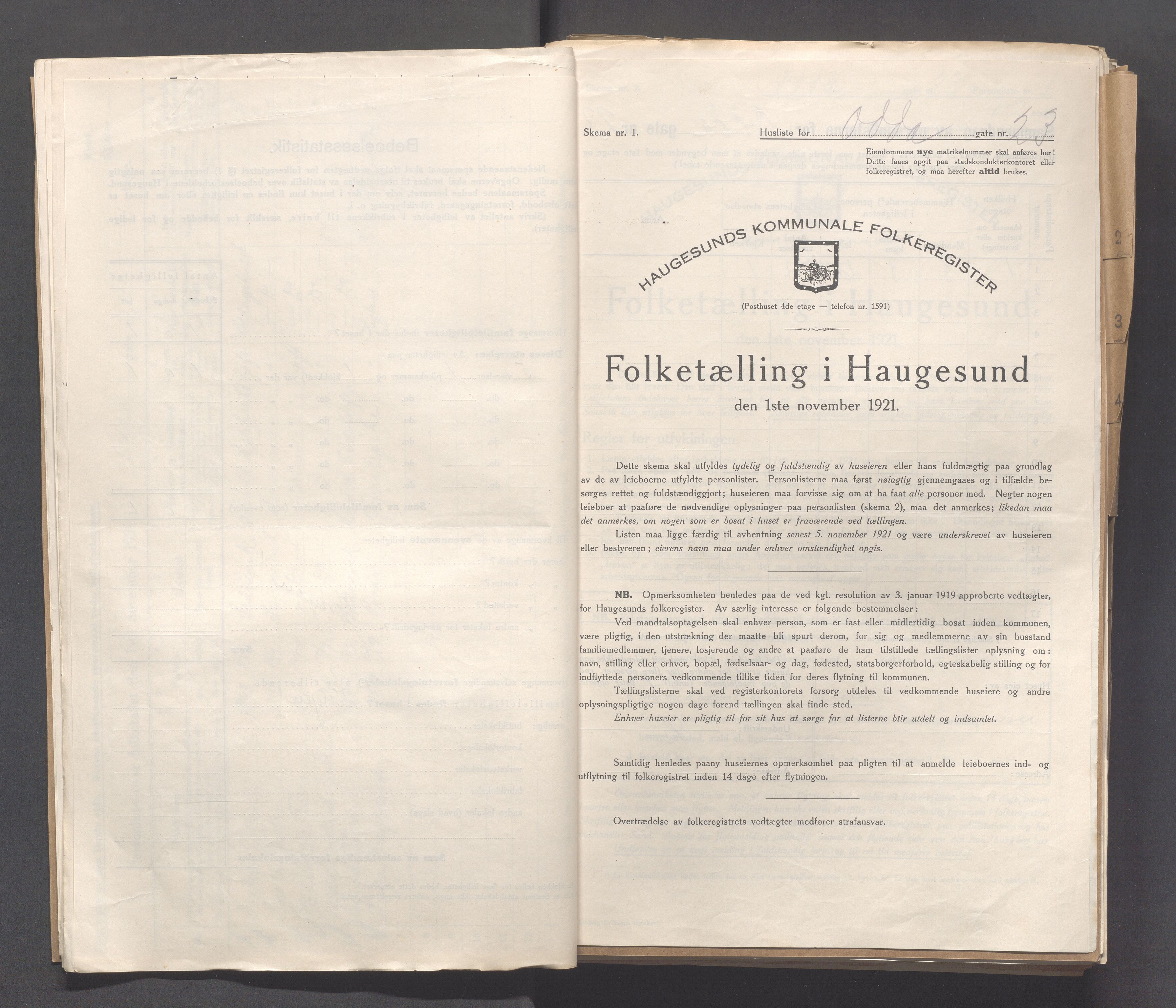 IKAR, Kommunal folketelling 1.11.1921 for Haugesund, 1921, s. 3213