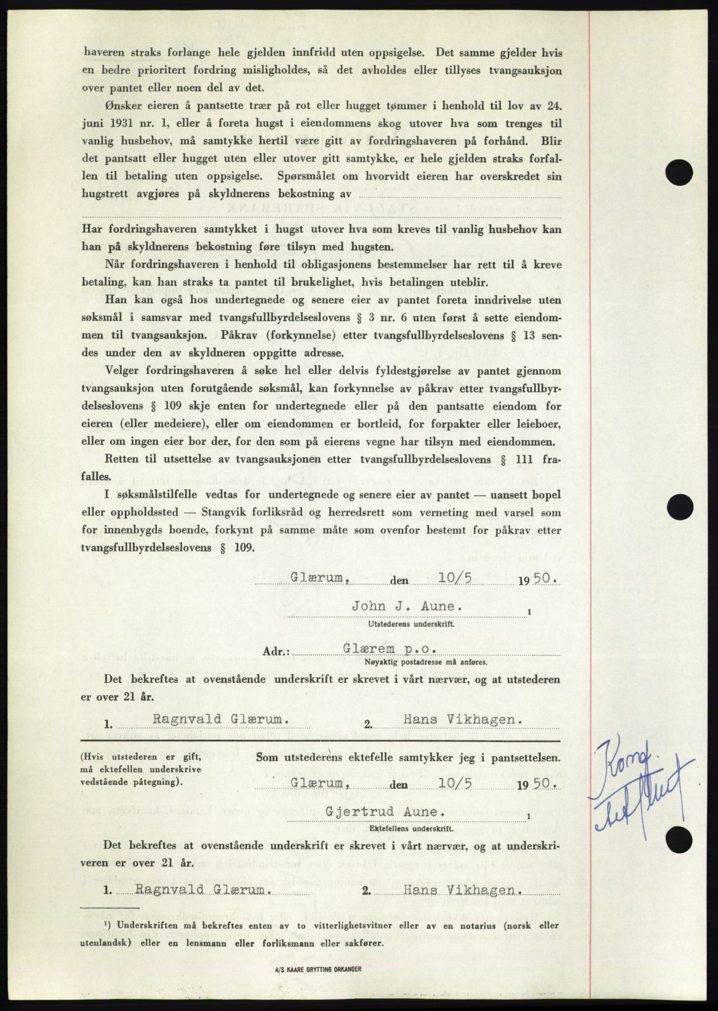 Nordmøre sorenskriveri, AV/SAT-A-4132/1/2/2Ca: Pantebok nr. B104, 1950-1950, Dagboknr: 1646/1950