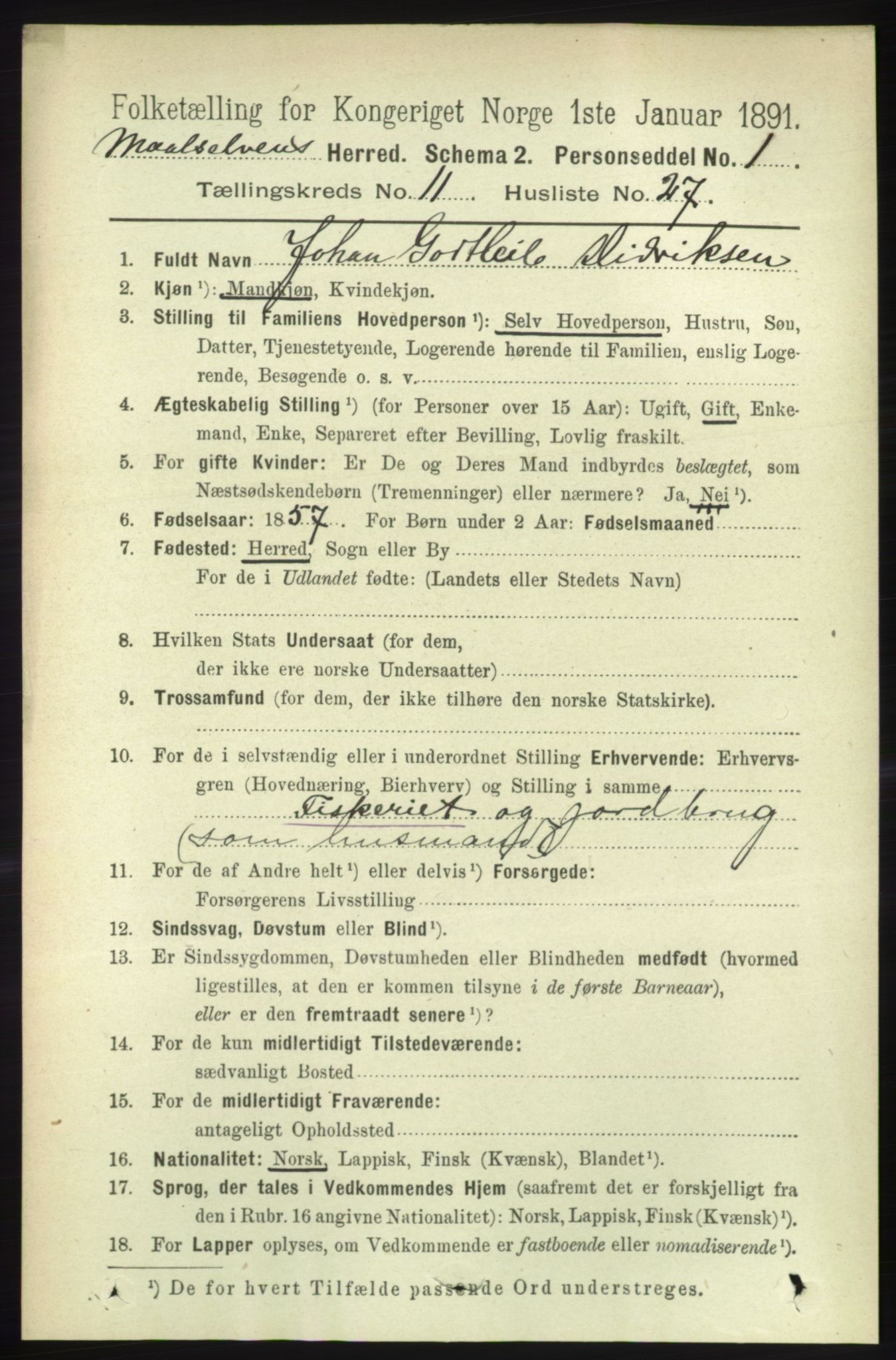 RA, Folketelling 1891 for 1924 Målselv herred, 1891, s. 3457