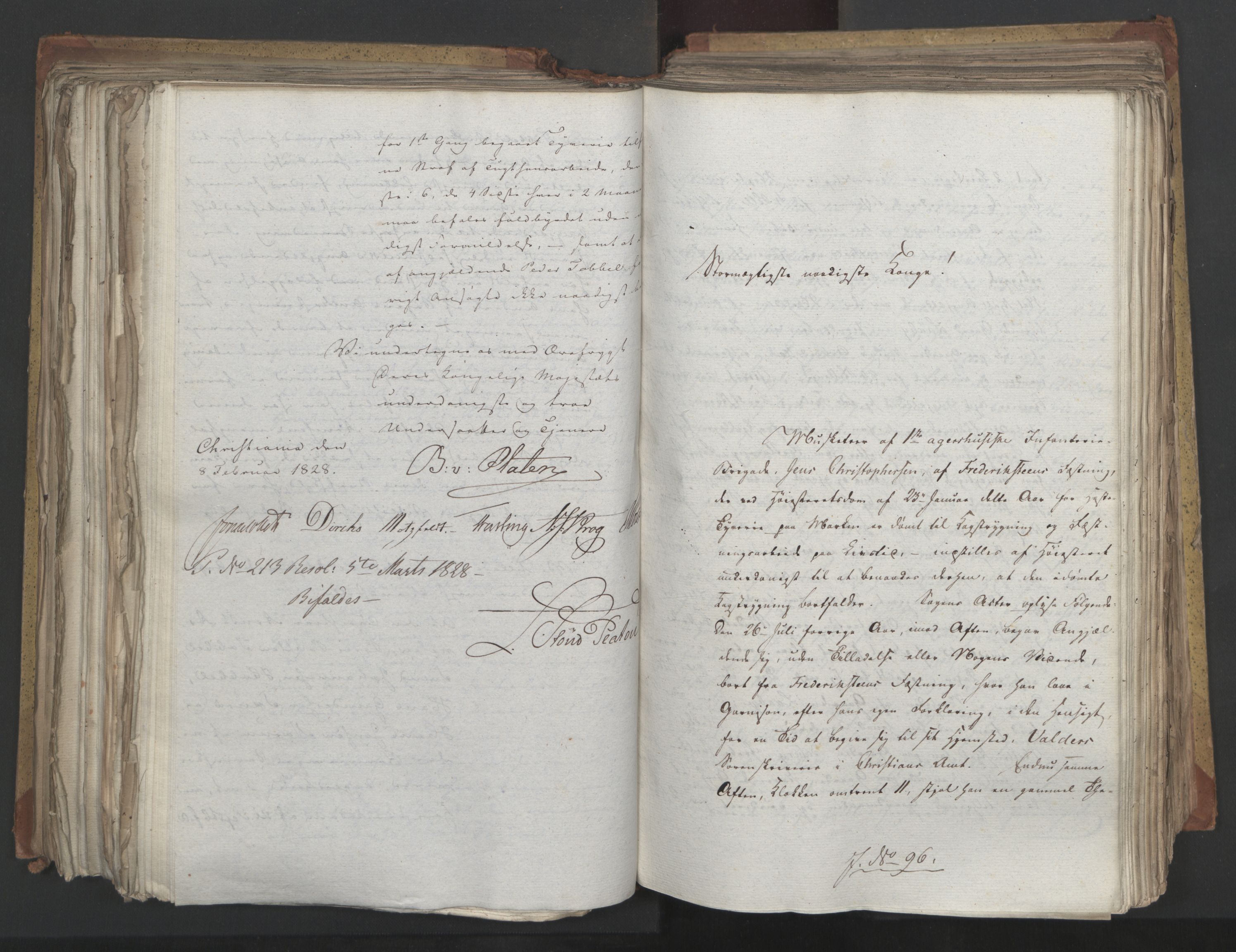 Statsrådsavdelingen i Stockholm, AV/RA-S-1003/D/Da/L0054: Regjeringsinnstillinger nr. 1-230, 1828, s. 343