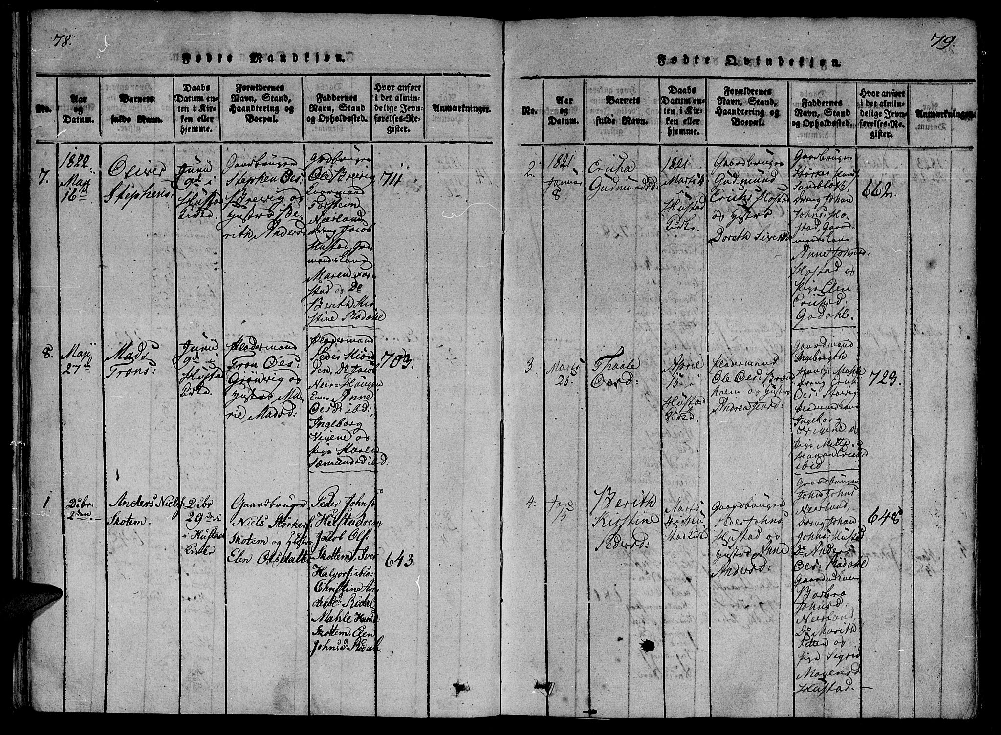 Ministerialprotokoller, klokkerbøker og fødselsregistre - Møre og Romsdal, AV/SAT-A-1454/566/L0764: Ministerialbok nr. 566A03 /2, 1817-1829, s. 78-79