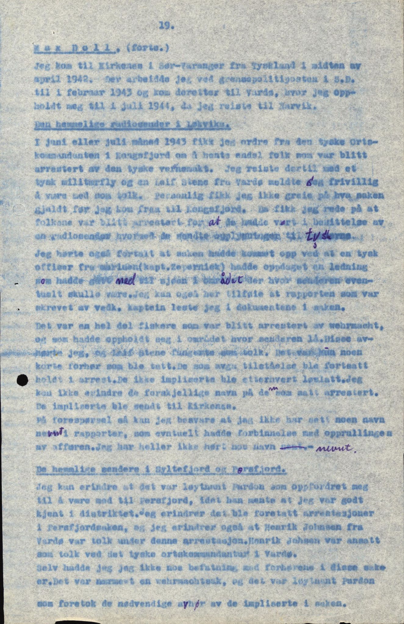 Forsvaret, Forsvarets overkommando II, AV/RA-RAFA-3915/D/Db/L0006: CI Questionaires. Tyske okkupasjonsstyrker i Norge. Tyskere., 1945-1946, s. 128