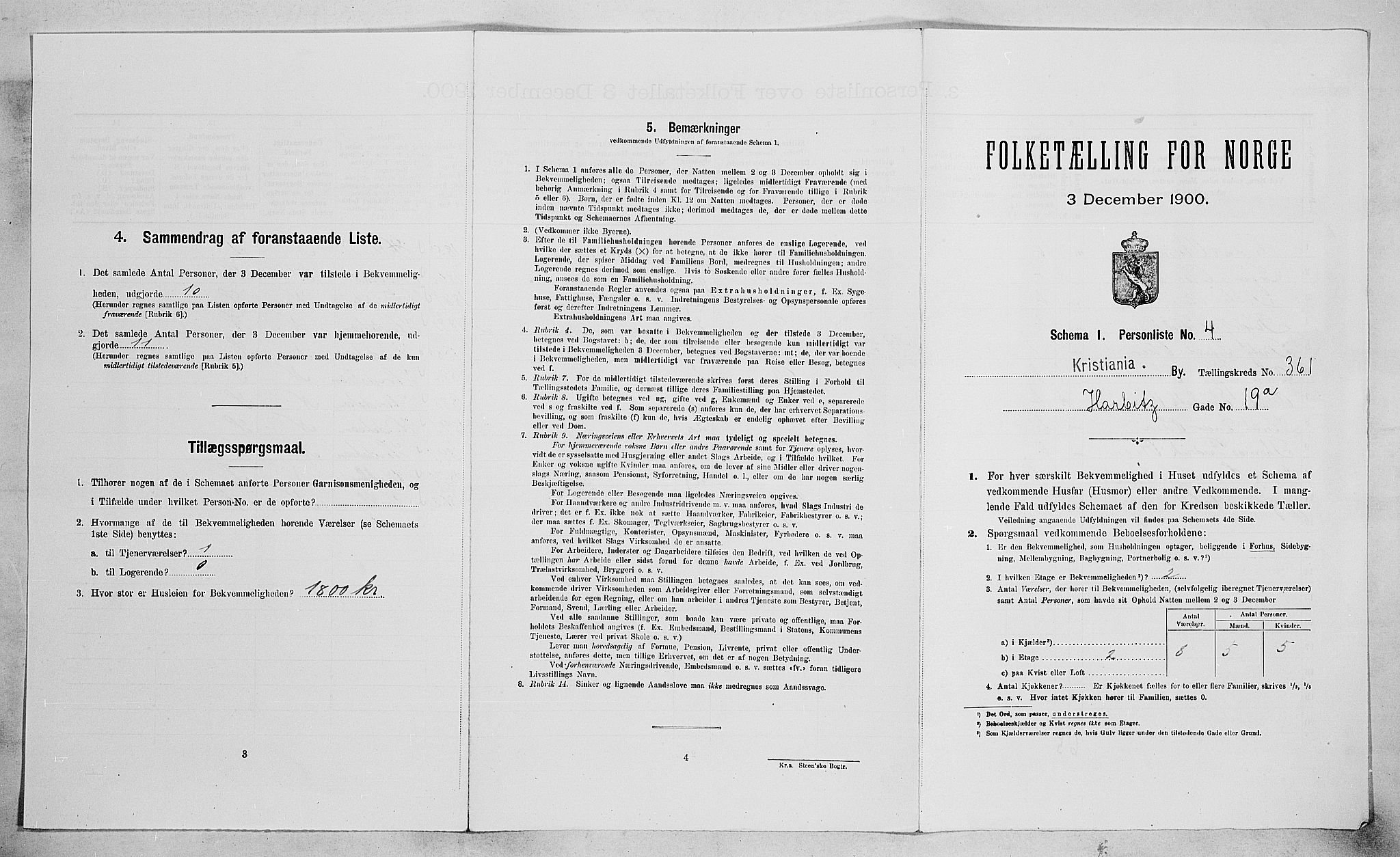 SAO, Folketelling 1900 for 0301 Kristiania kjøpstad, 1900, s. 33110