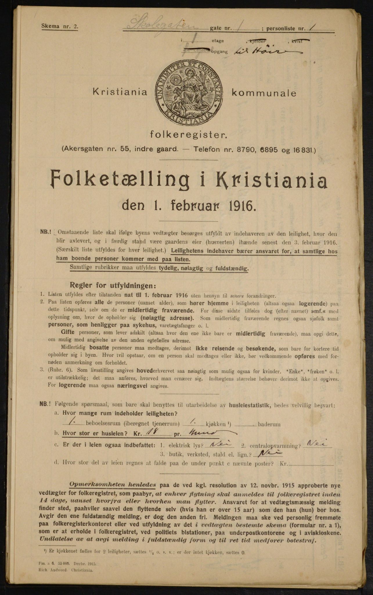 OBA, Kommunal folketelling 1.2.1916 for Kristiania, 1916, s. 98647