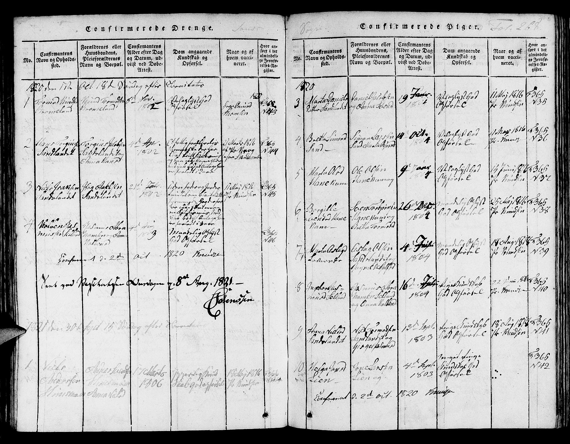 Jelsa sokneprestkontor, AV/SAST-A-101842/01/V: Klokkerbok nr. B 1 /2, 1816-1828, s. 268