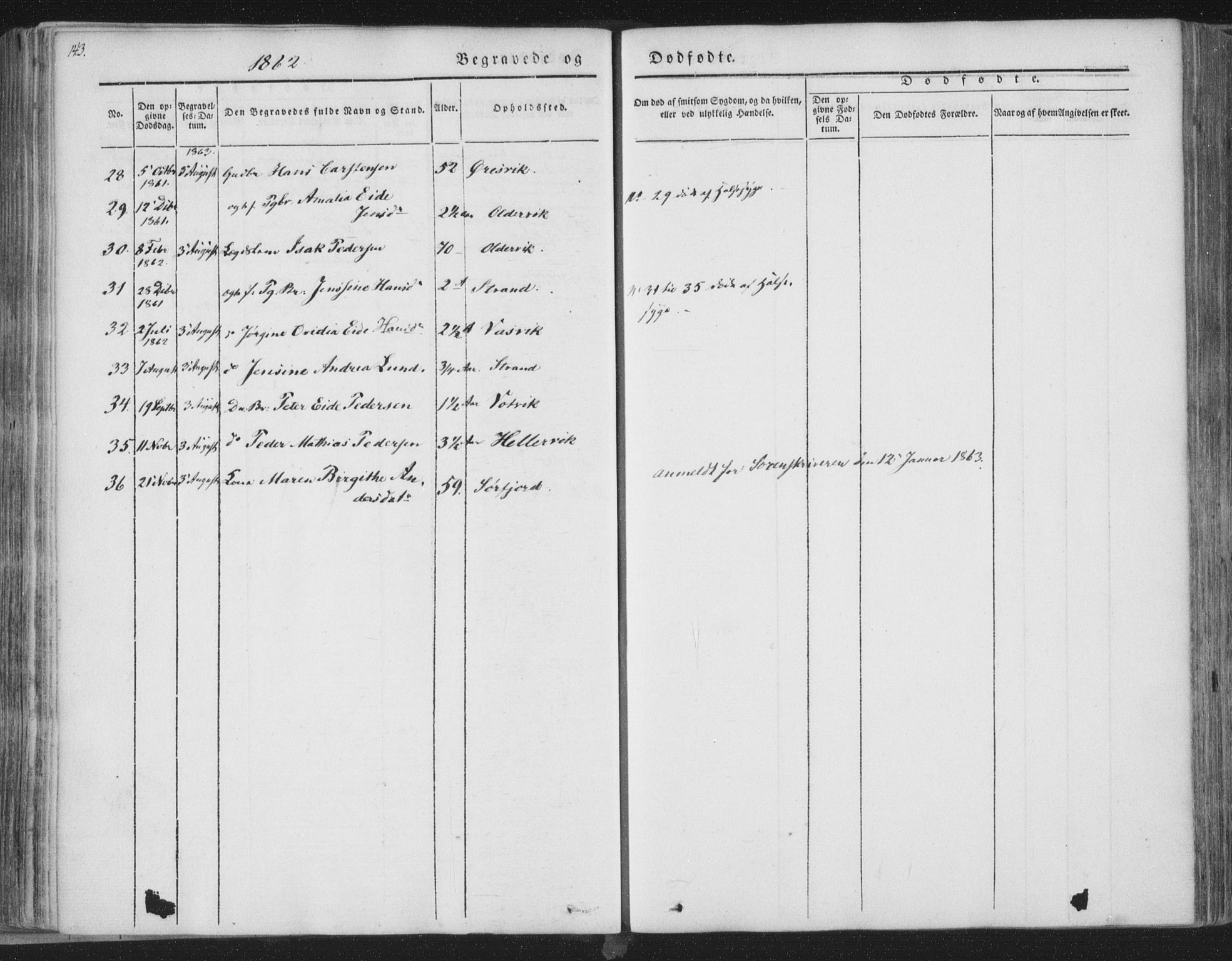 Ministerialprotokoller, klokkerbøker og fødselsregistre - Nordland, SAT/A-1459/841/L0604: Ministerialbok nr. 841A09 /1, 1845-1862, s. 143