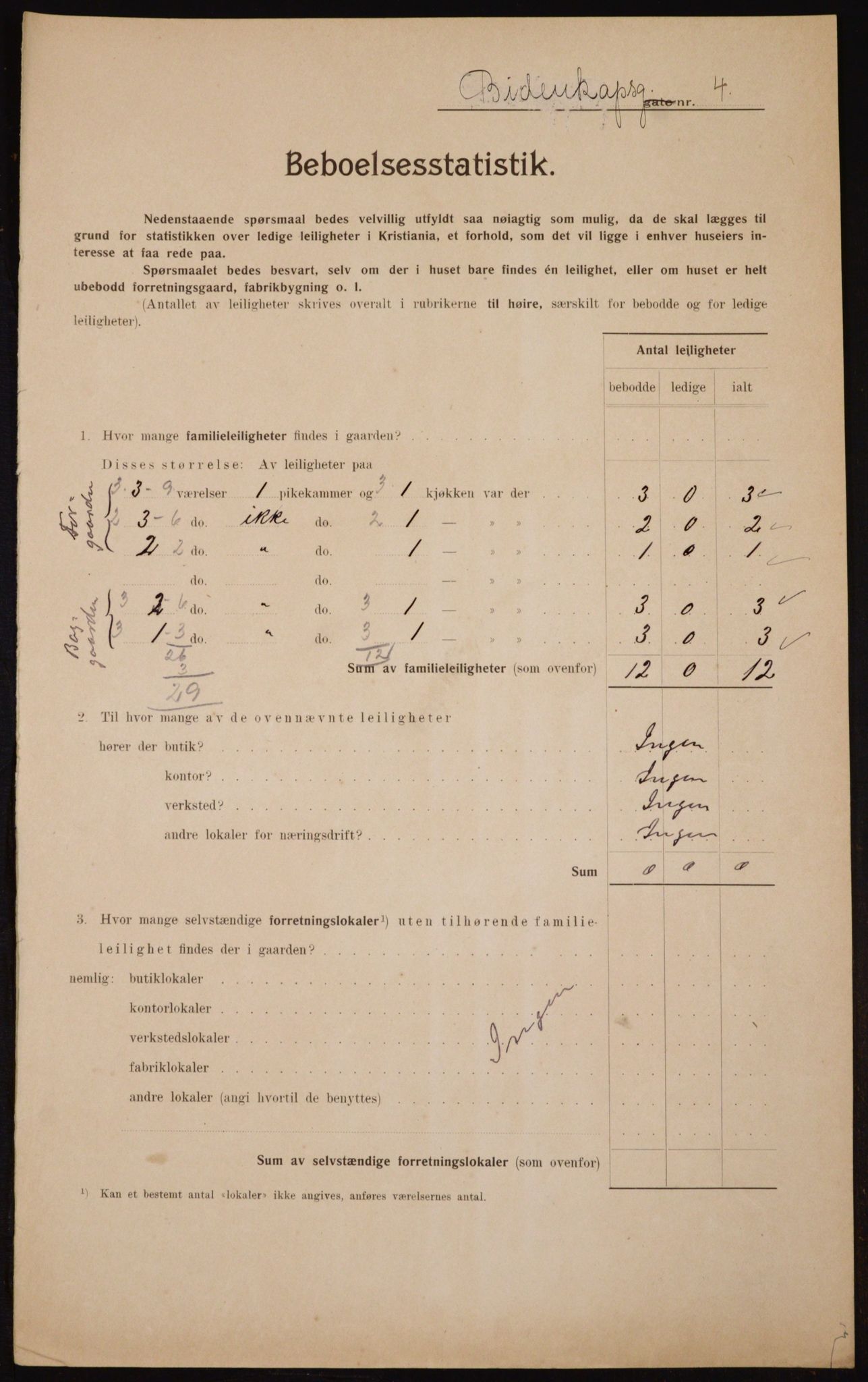 OBA, Kommunal folketelling 1.2.1910 for Kristiania, 1910, s. 4592